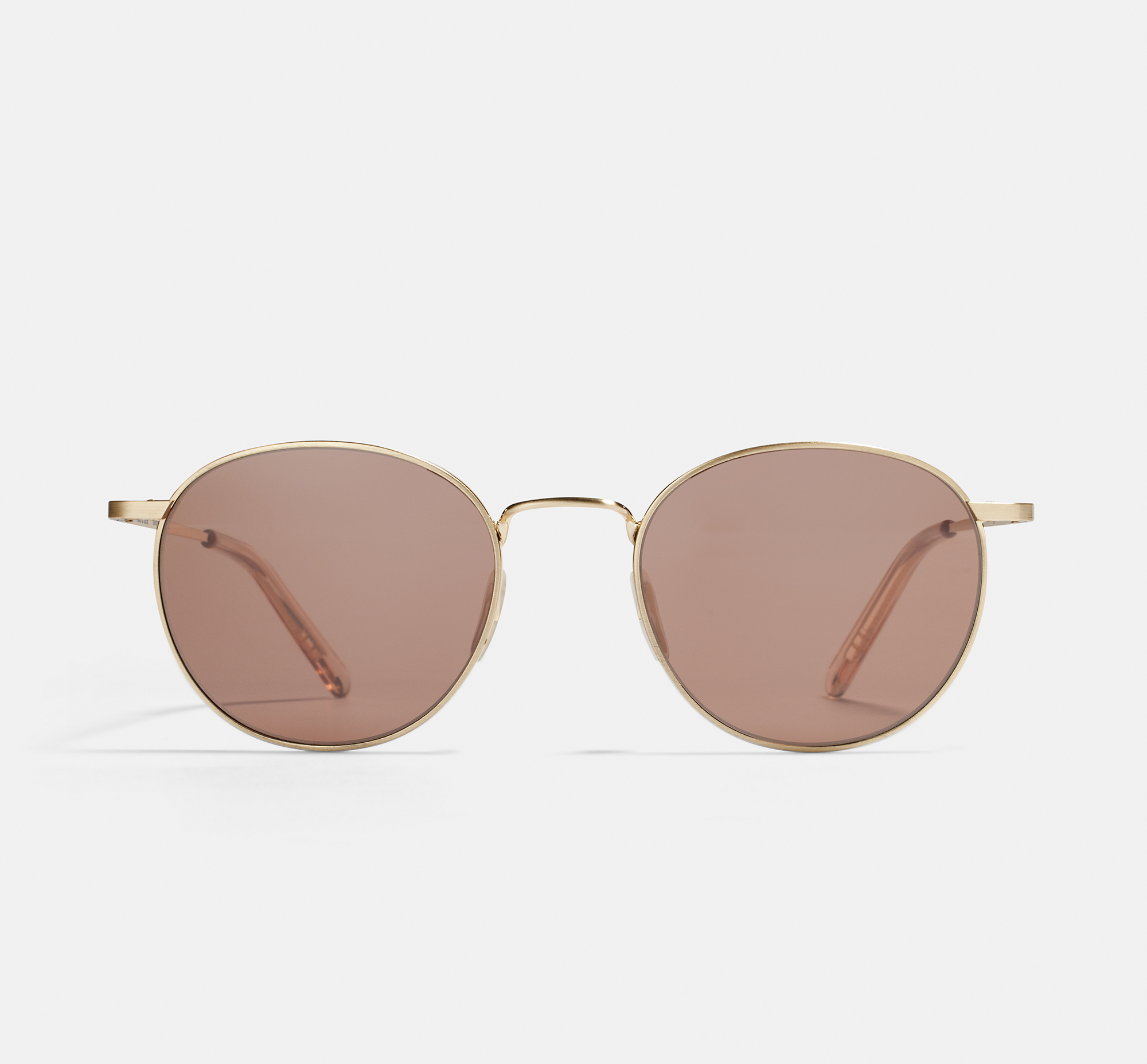 Neil Large Satin Gold | Round Metal Sunglasses