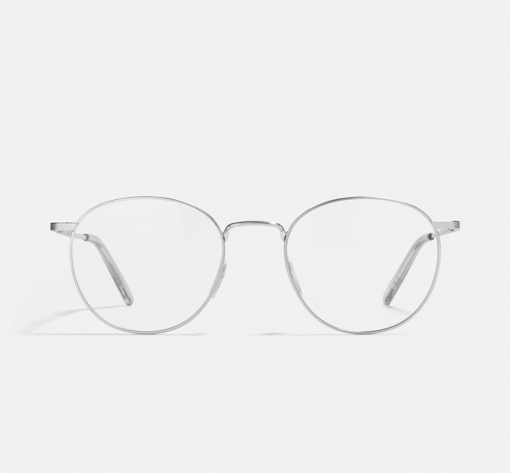 Neil Large Satin Silver | Round Metal Glasses