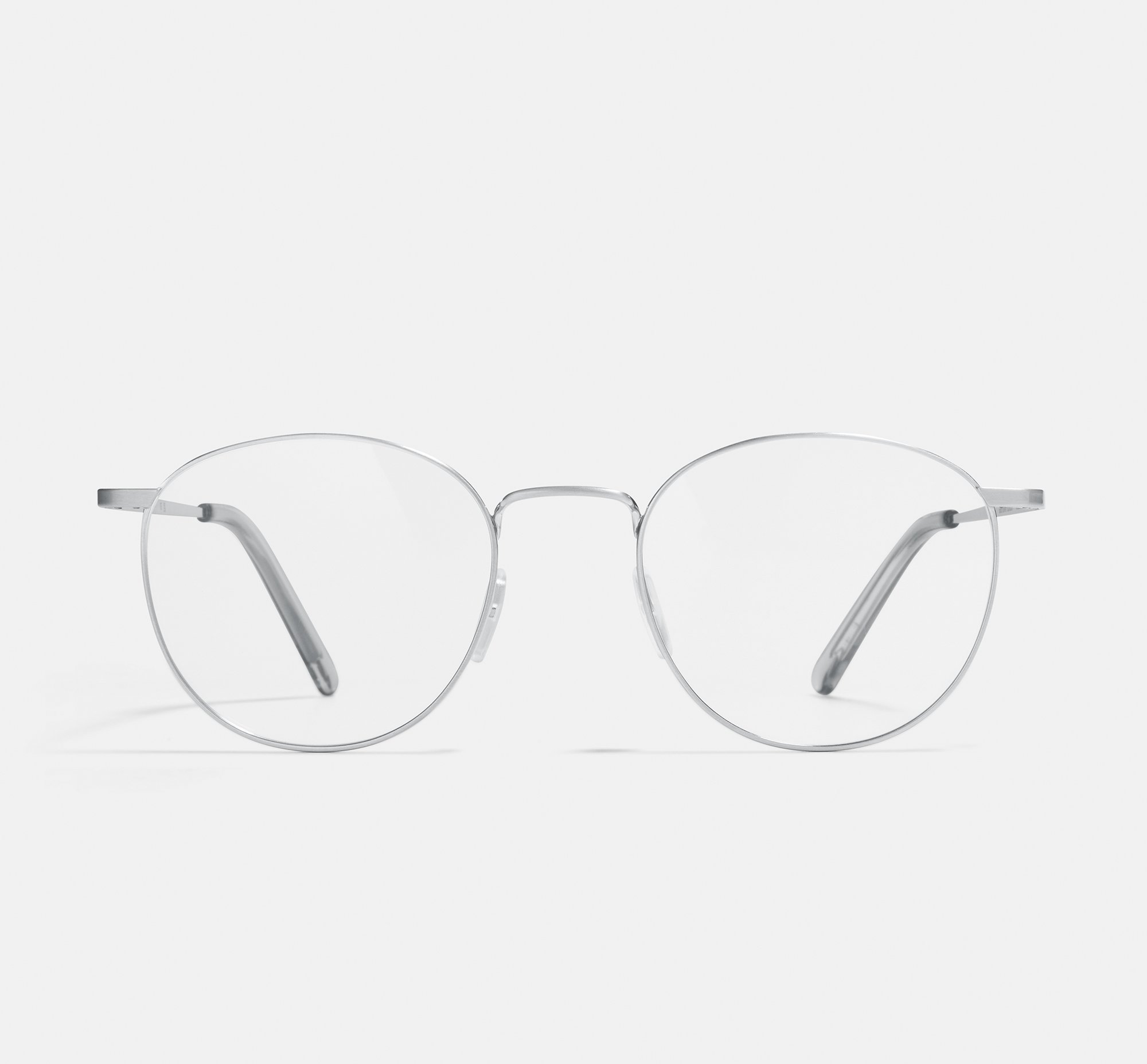 Neil Large Titanium Satin Silver | Round Titanium Glasses