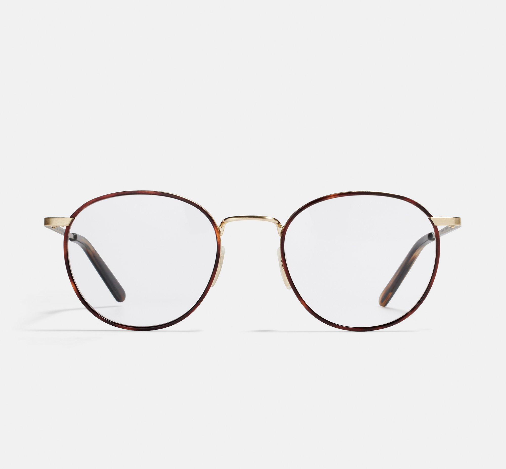 Neil Large Windsor Rim Tigerwood | Round Metal Glasses