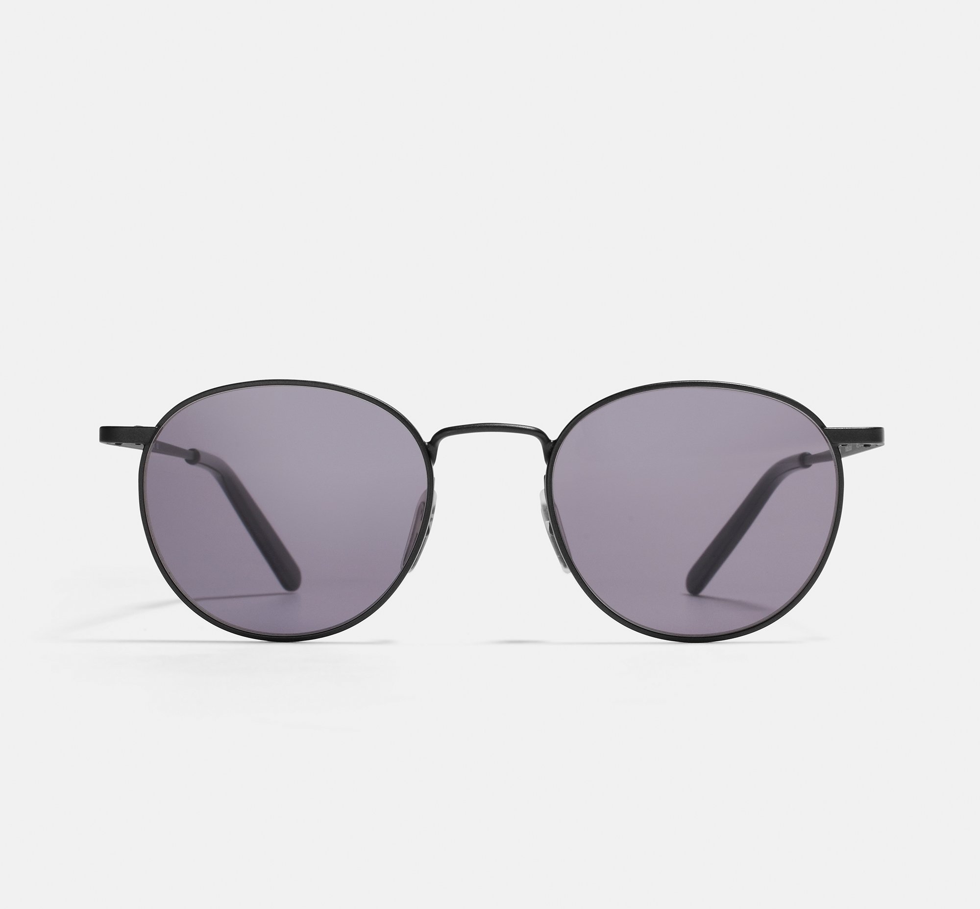 Neil Matte Black | Round Metal Sunglasses
