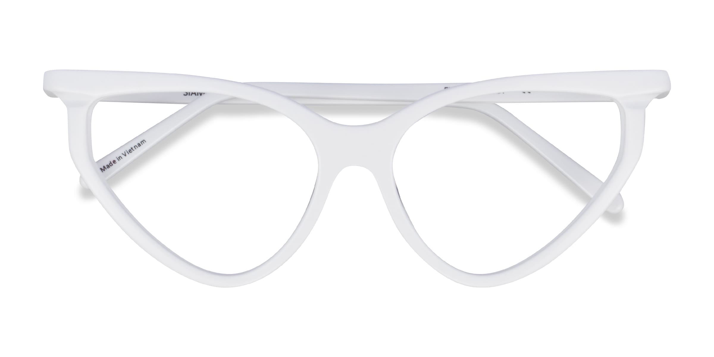 Siamese Cat Eye White Glasses for Women