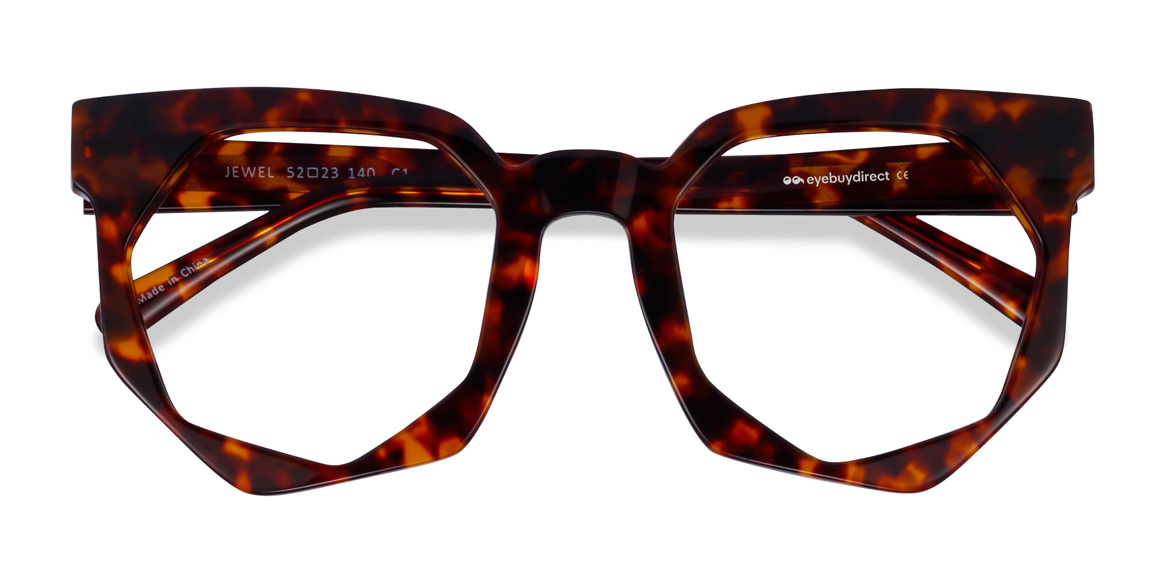 Jewel Geometric Tortoise Full Rim Eyeglasses