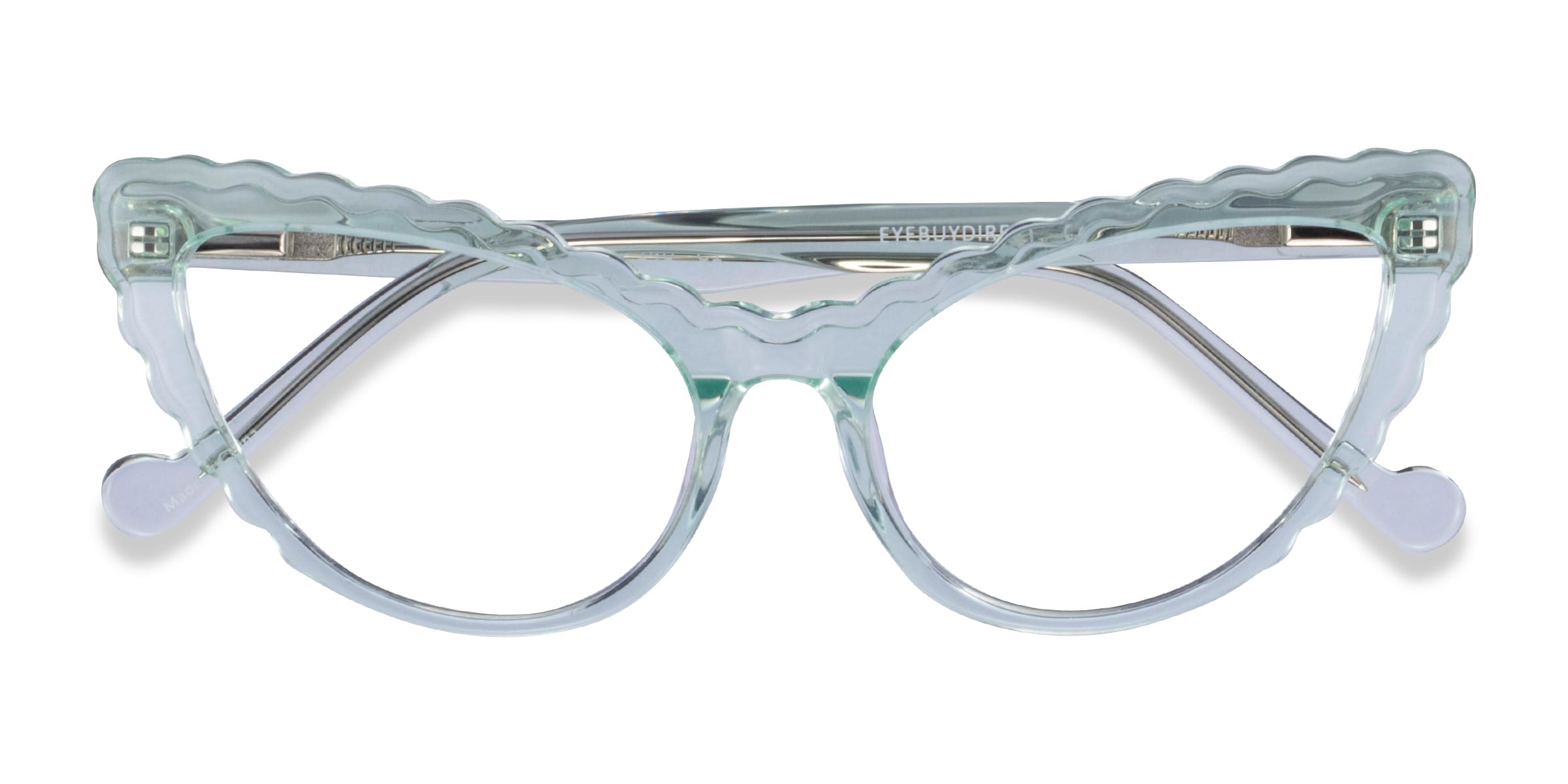 Pen Cat Eye Clear Green Glasses for Women