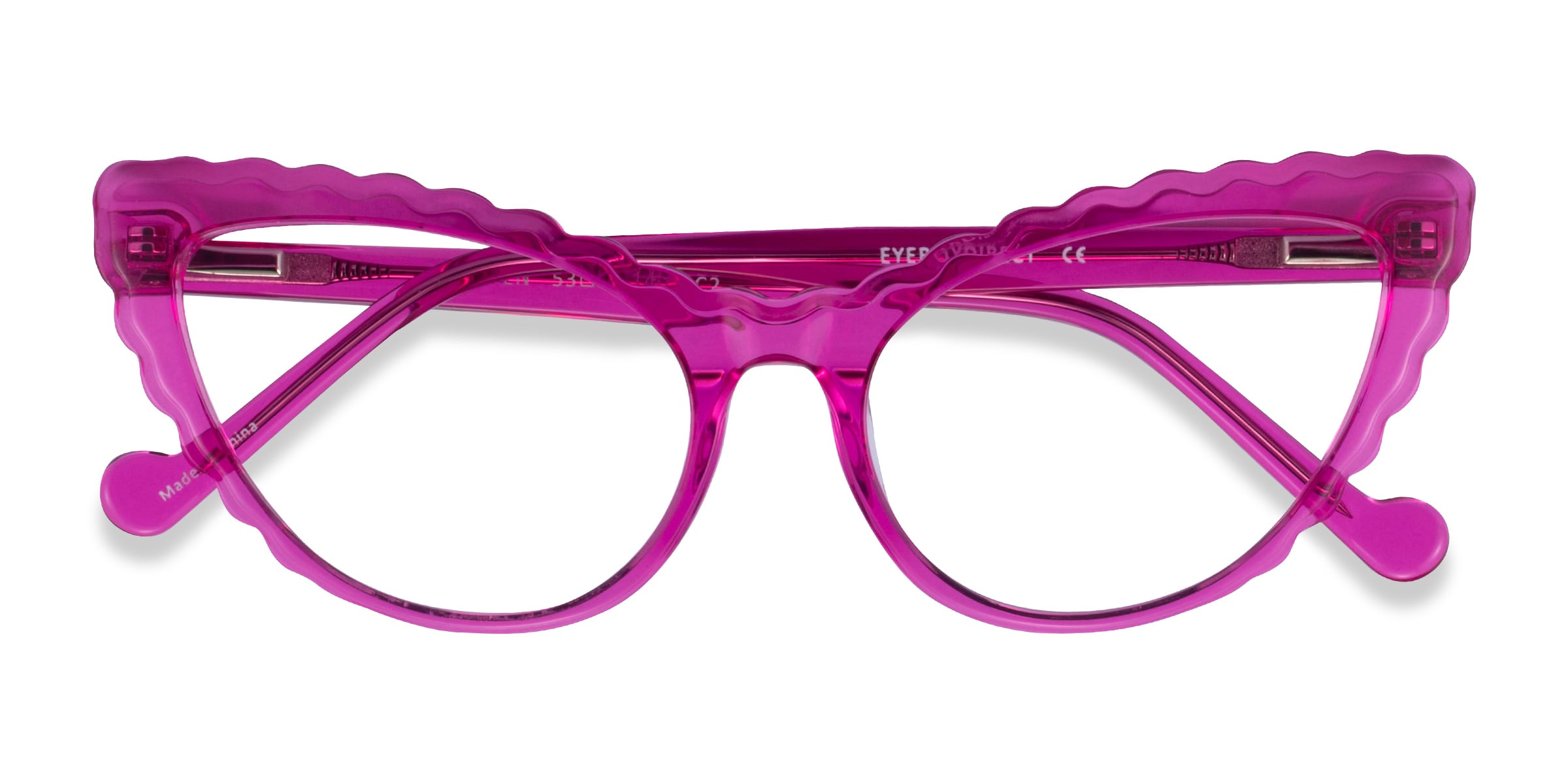 Pen Cat Eye Clear Purple Glasses for Women