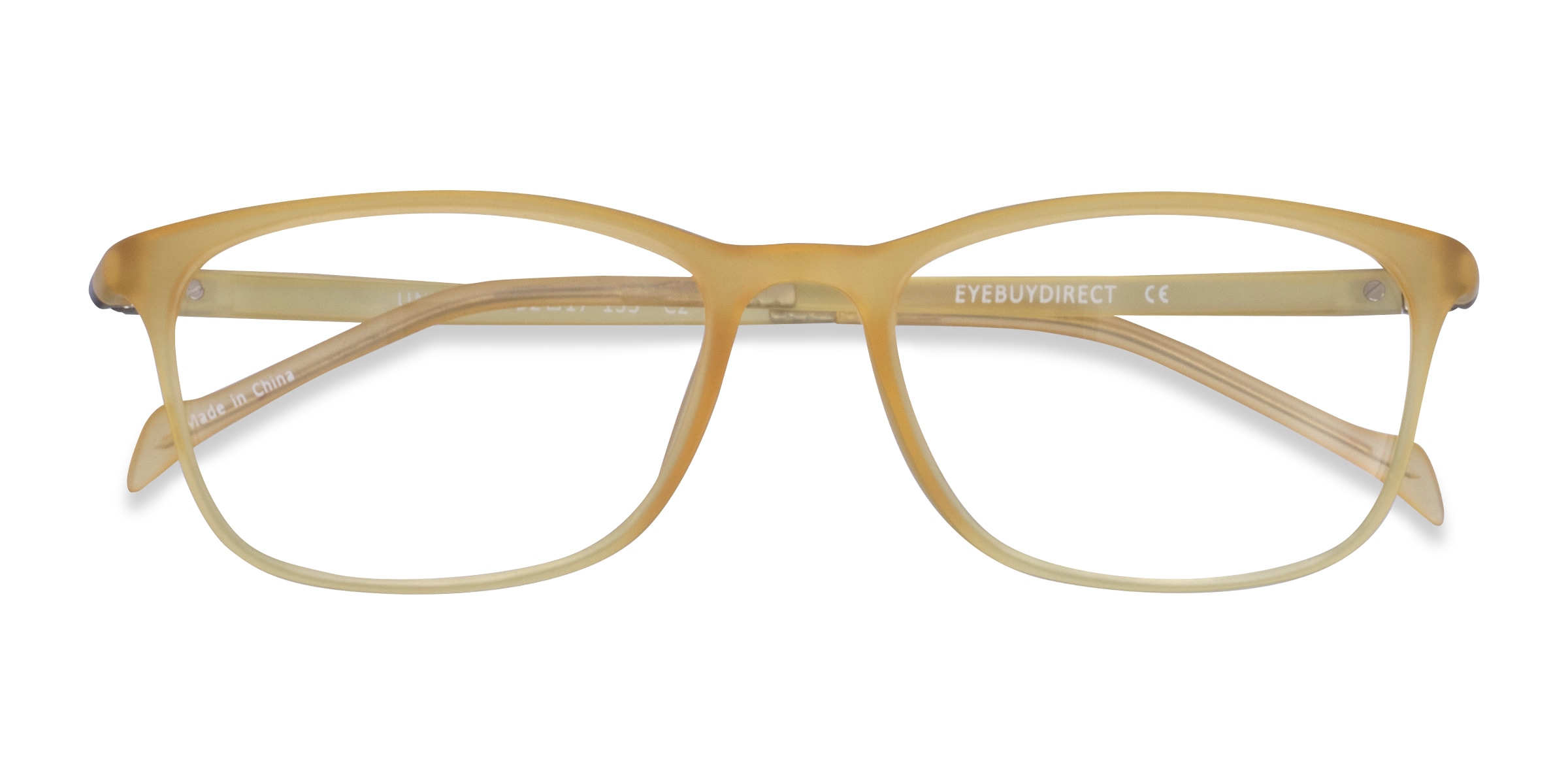 Unwind Rectangle Clear Yellow Glasses for Women