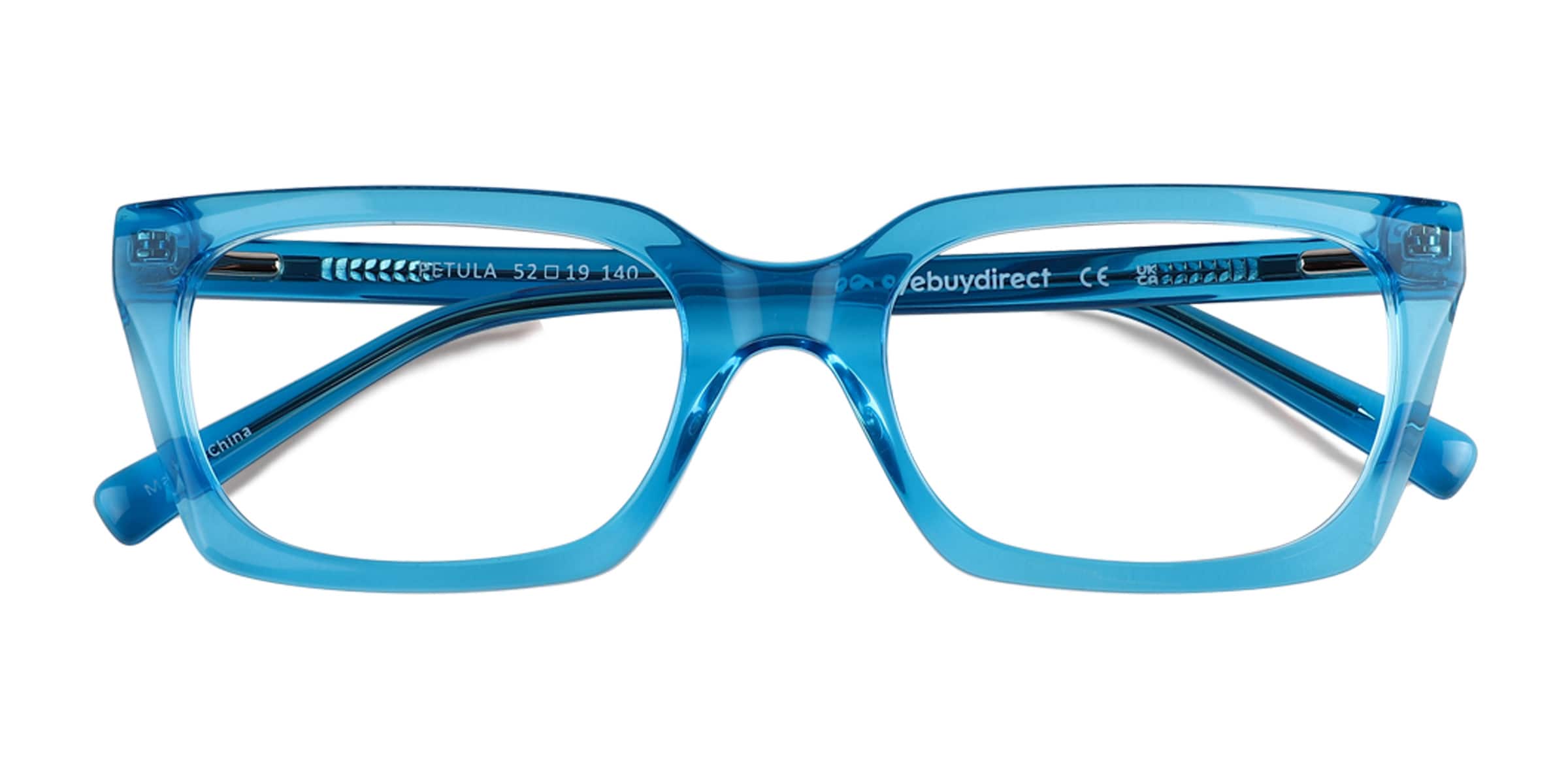 Petula Rectangle Crystal Fluo Blue Full Rim Eyeglasses