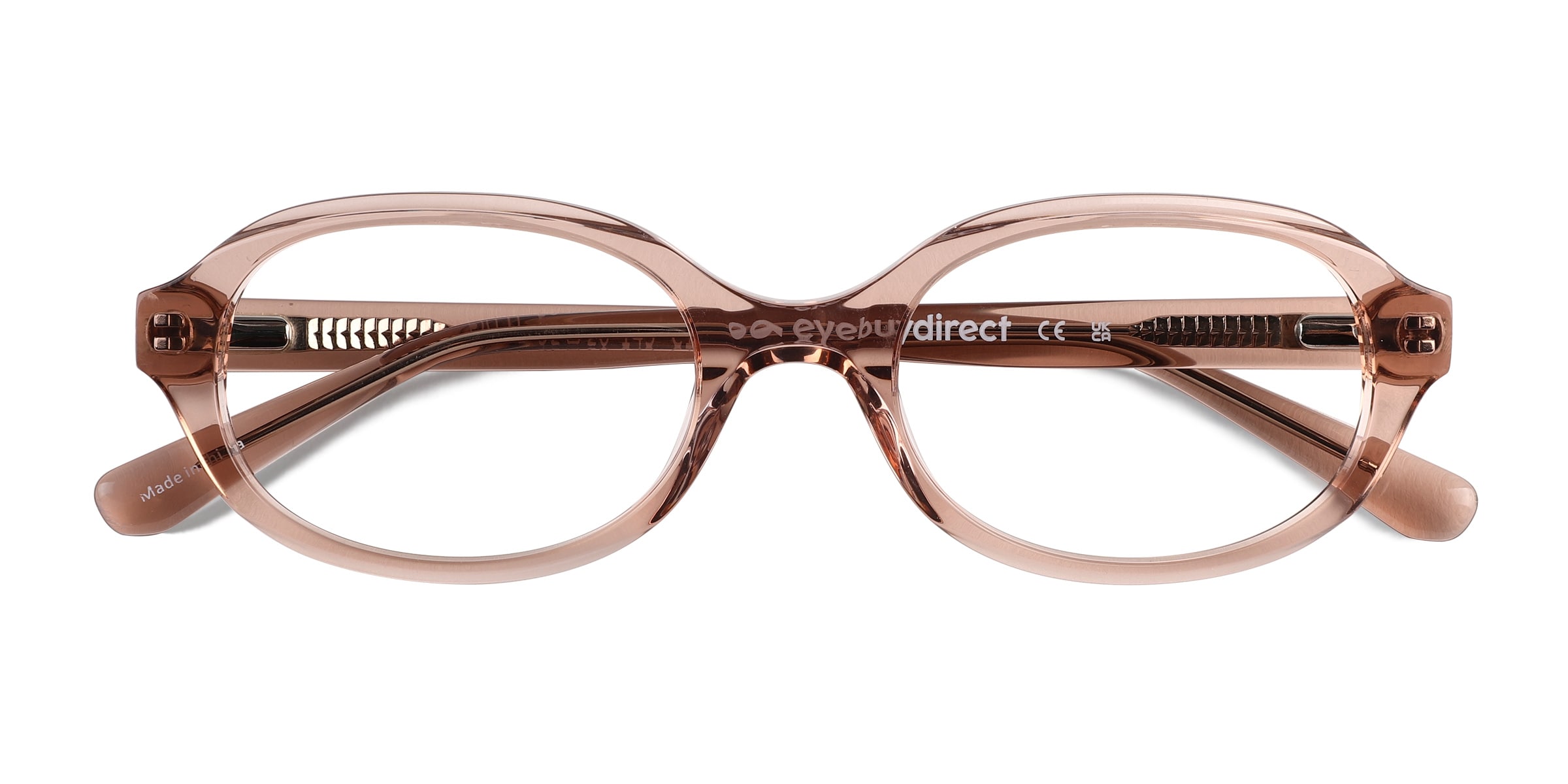 Patti Oval Crystal Beige Full Rim Eyeglasses