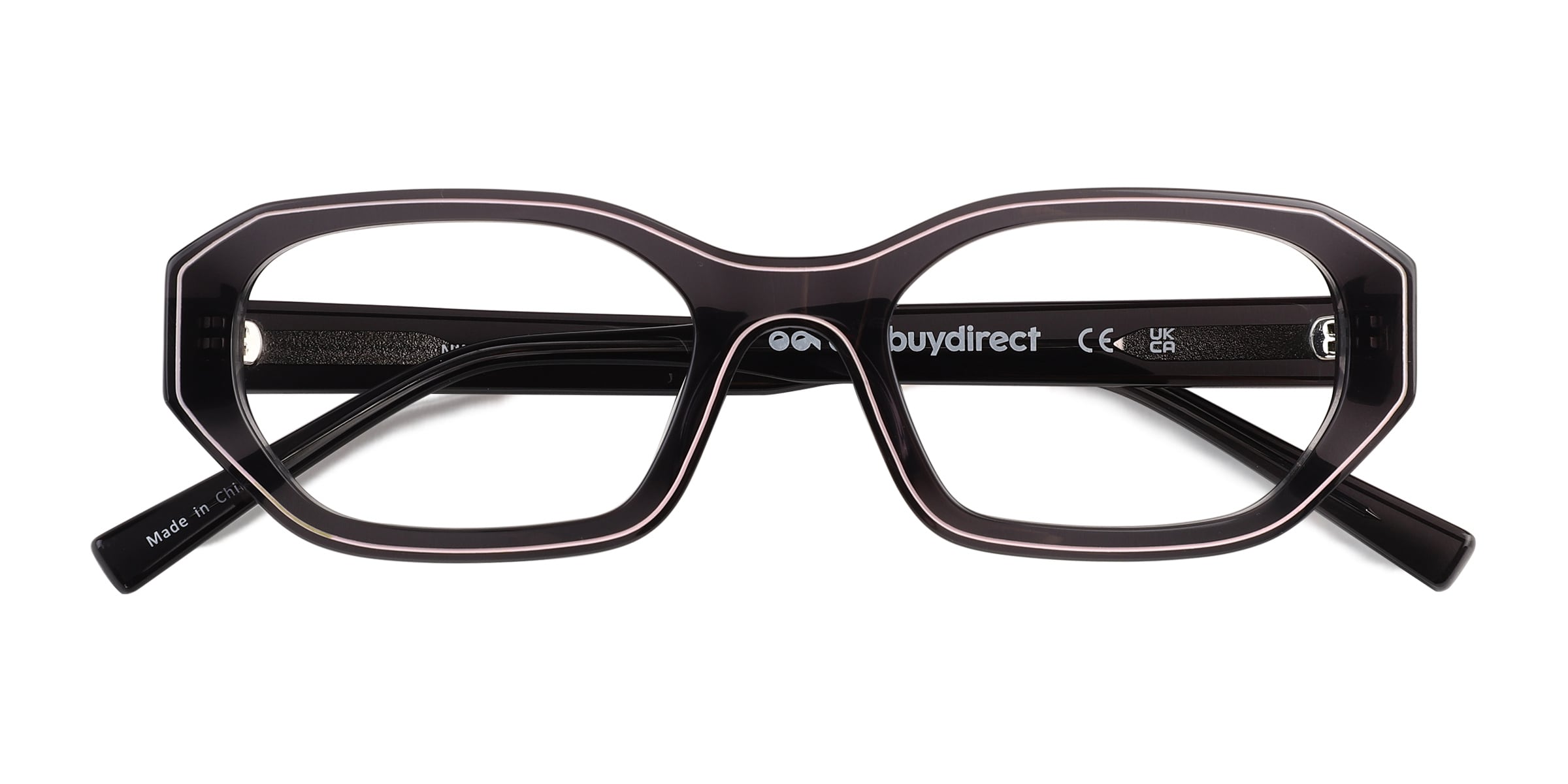 Nina Rectangle Crystal Dark Gray Full Rim Eyeglasses