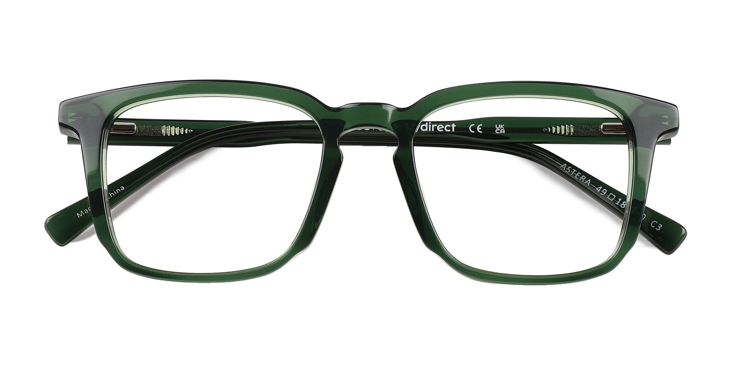 Astera Square Crystal Green Full Rim Eyeglasses