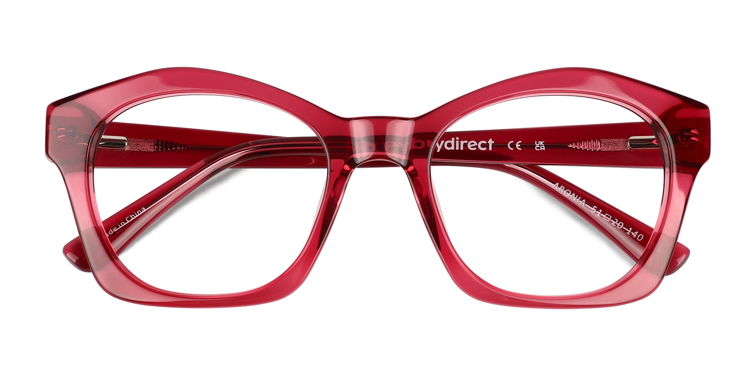 Aronia Cat Eye Crystal Dark Pink Full Rim Eyeglasses