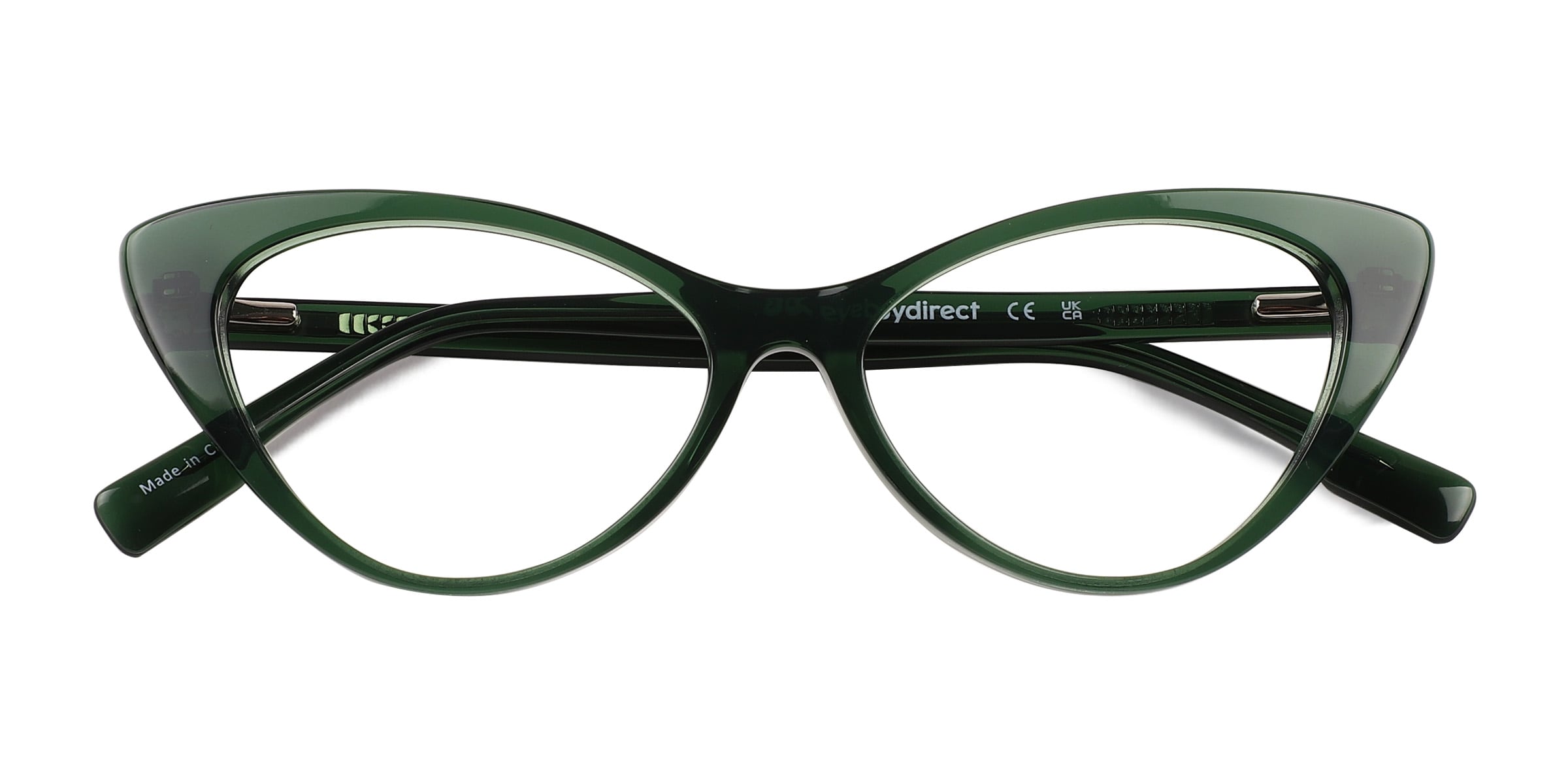 Celosia Cat Eye Crystal Green Glasses for Women