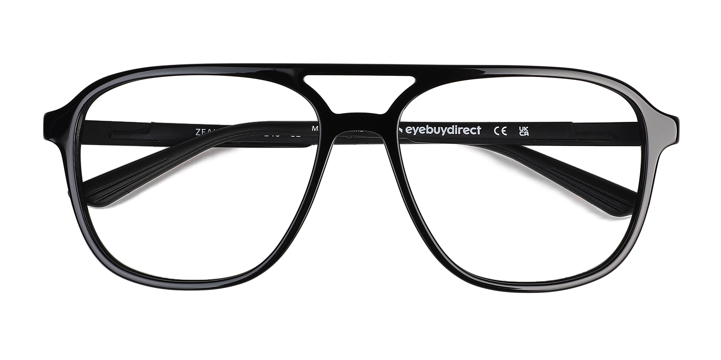 Zeal Aviator Shiny Black Full Rim Eyeglasses