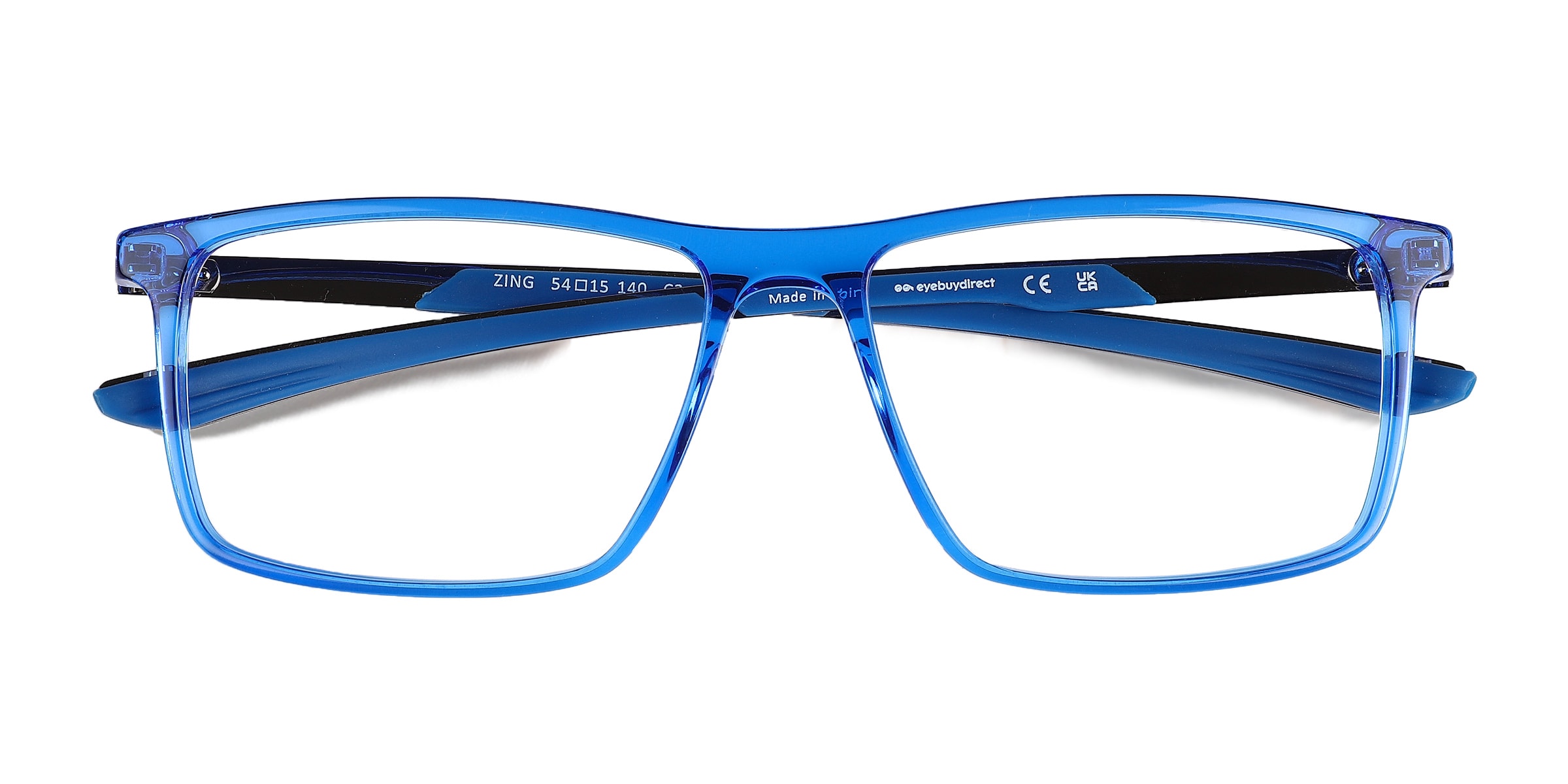 Zing Rectangle Crystal Blue Full Rim Eyeglasses