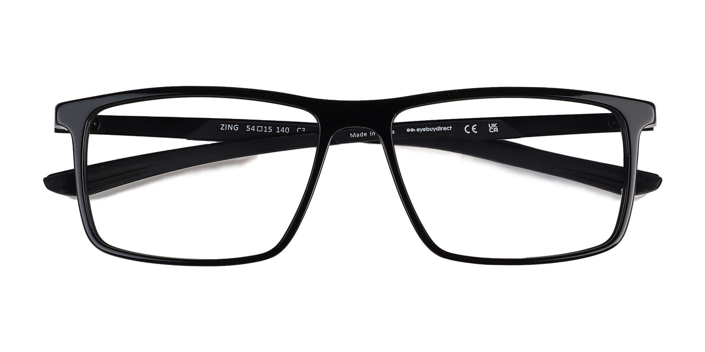 Zing Rectangle Black Full Rim Eyeglasses