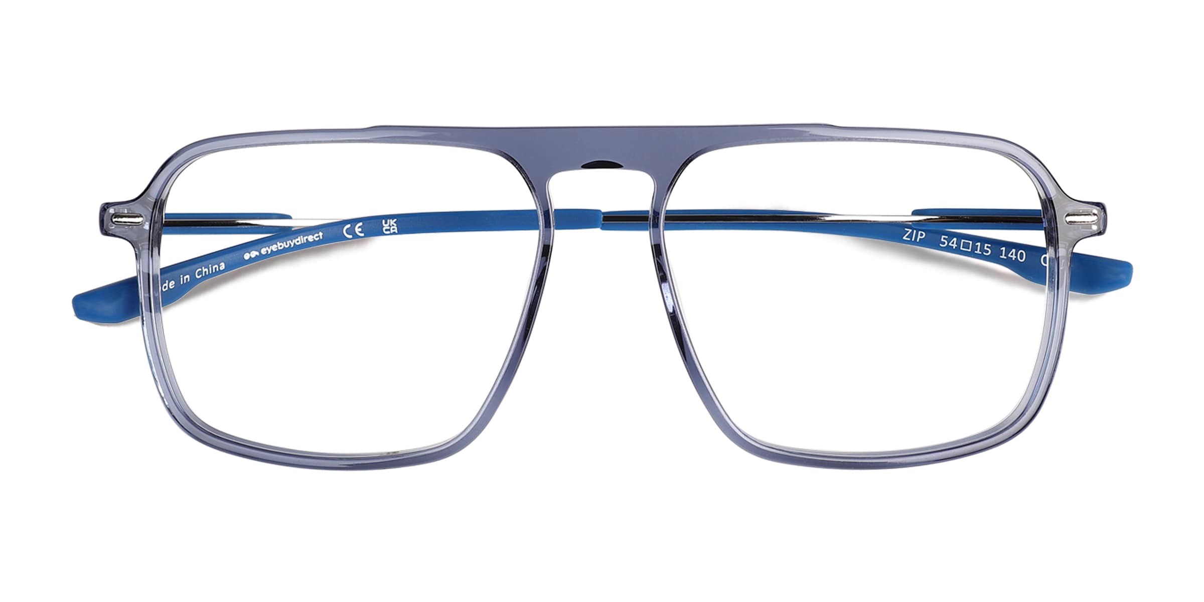 Zip Square Crystal Blue Full Rim Eyeglasses