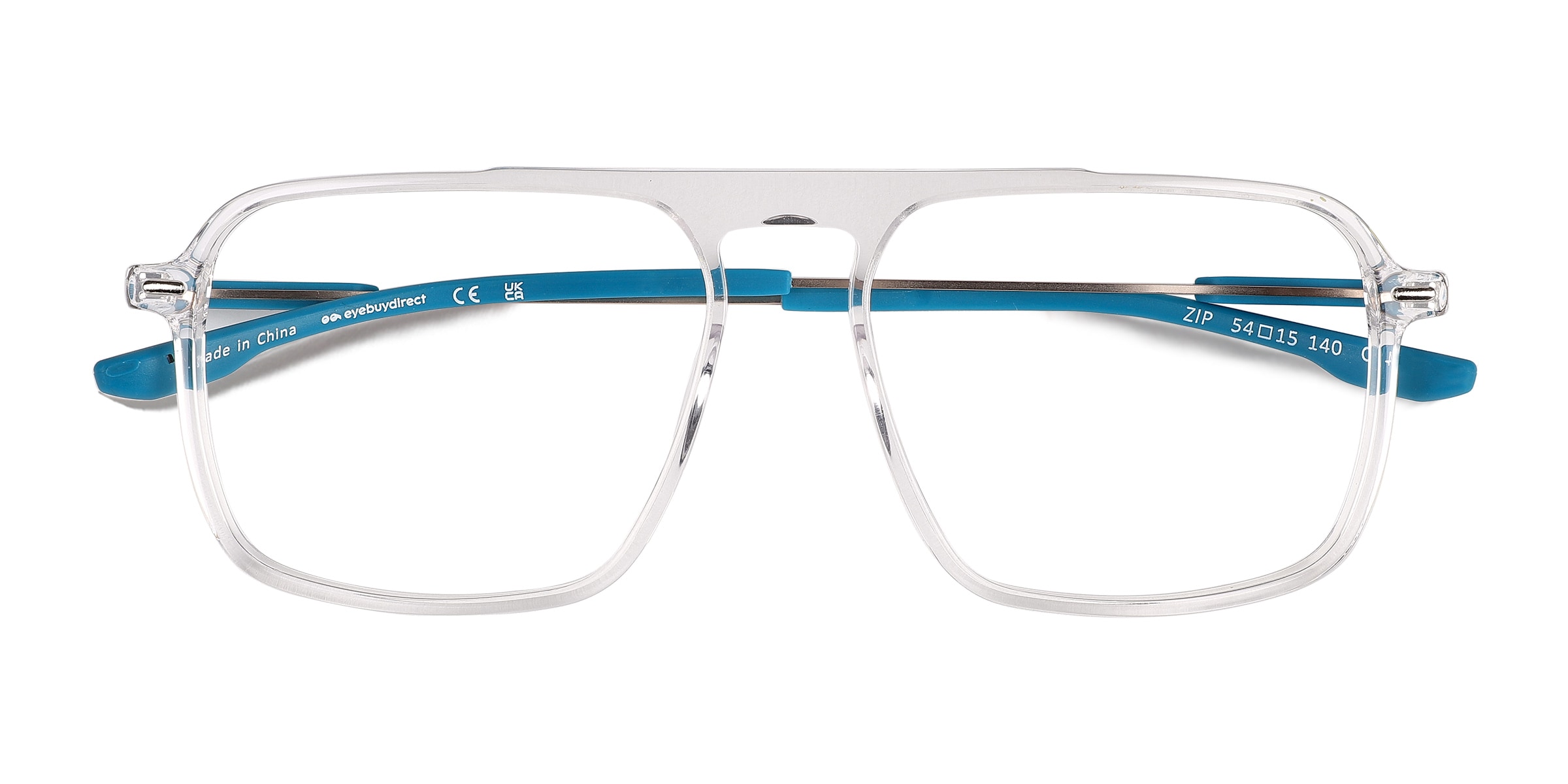 Zip Square Crystal Full Rim Eyeglasses