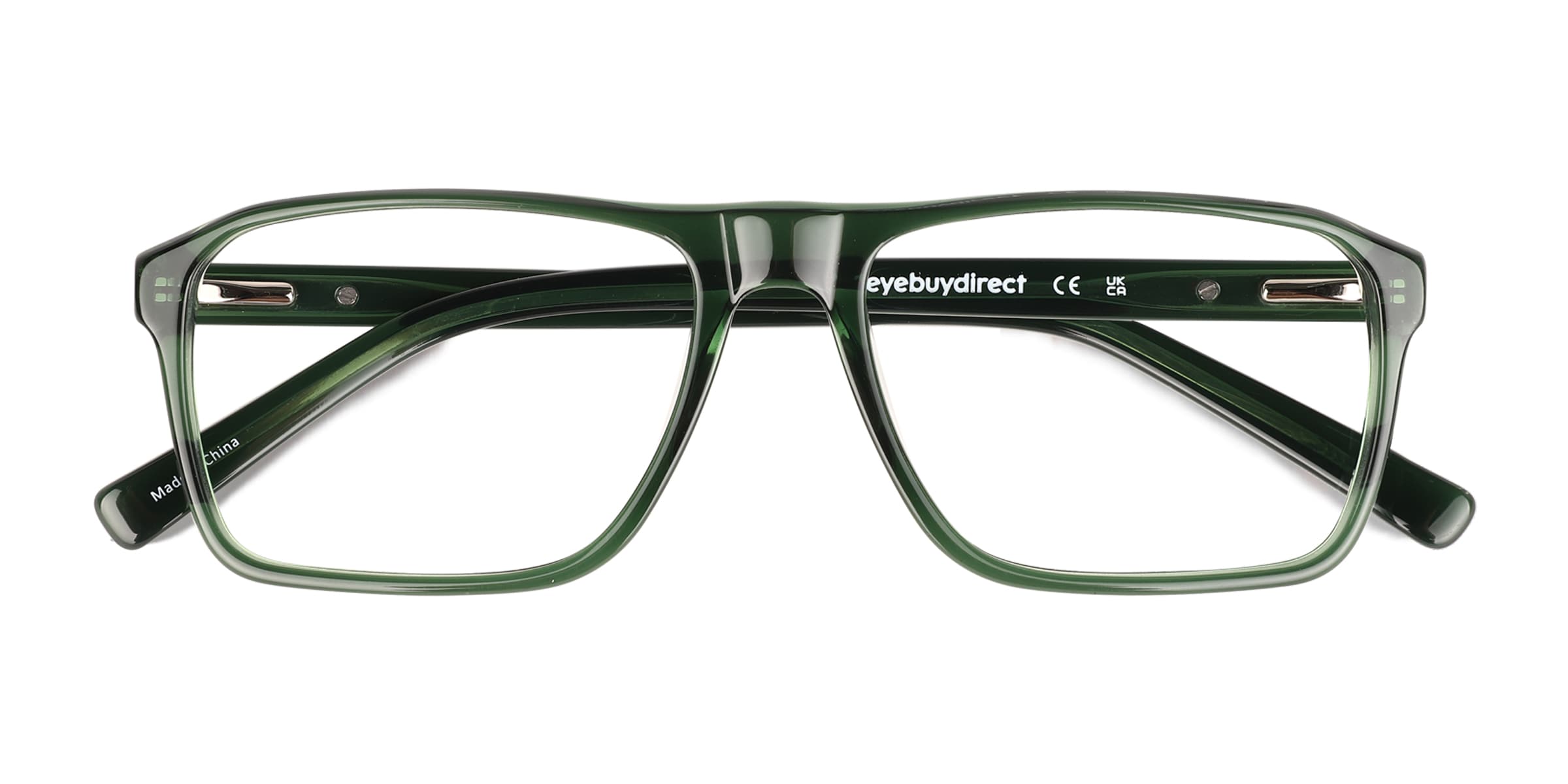 Barnett Rectangle Crystal Green Full Rim Eyeglasses