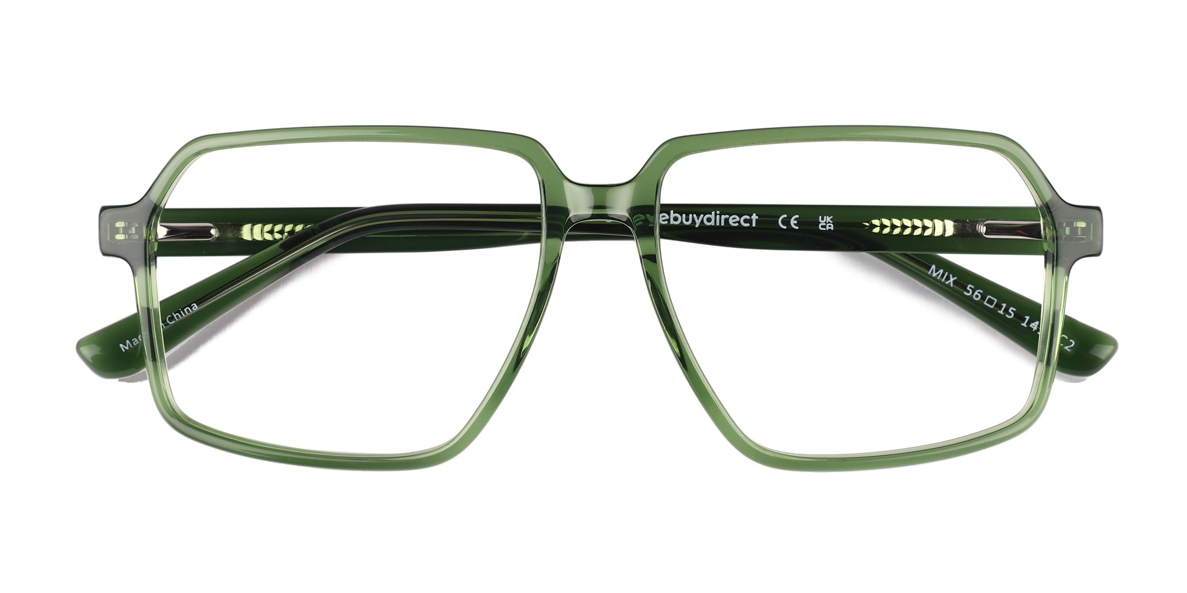 Mix Square Crystal Green Glasses for Men