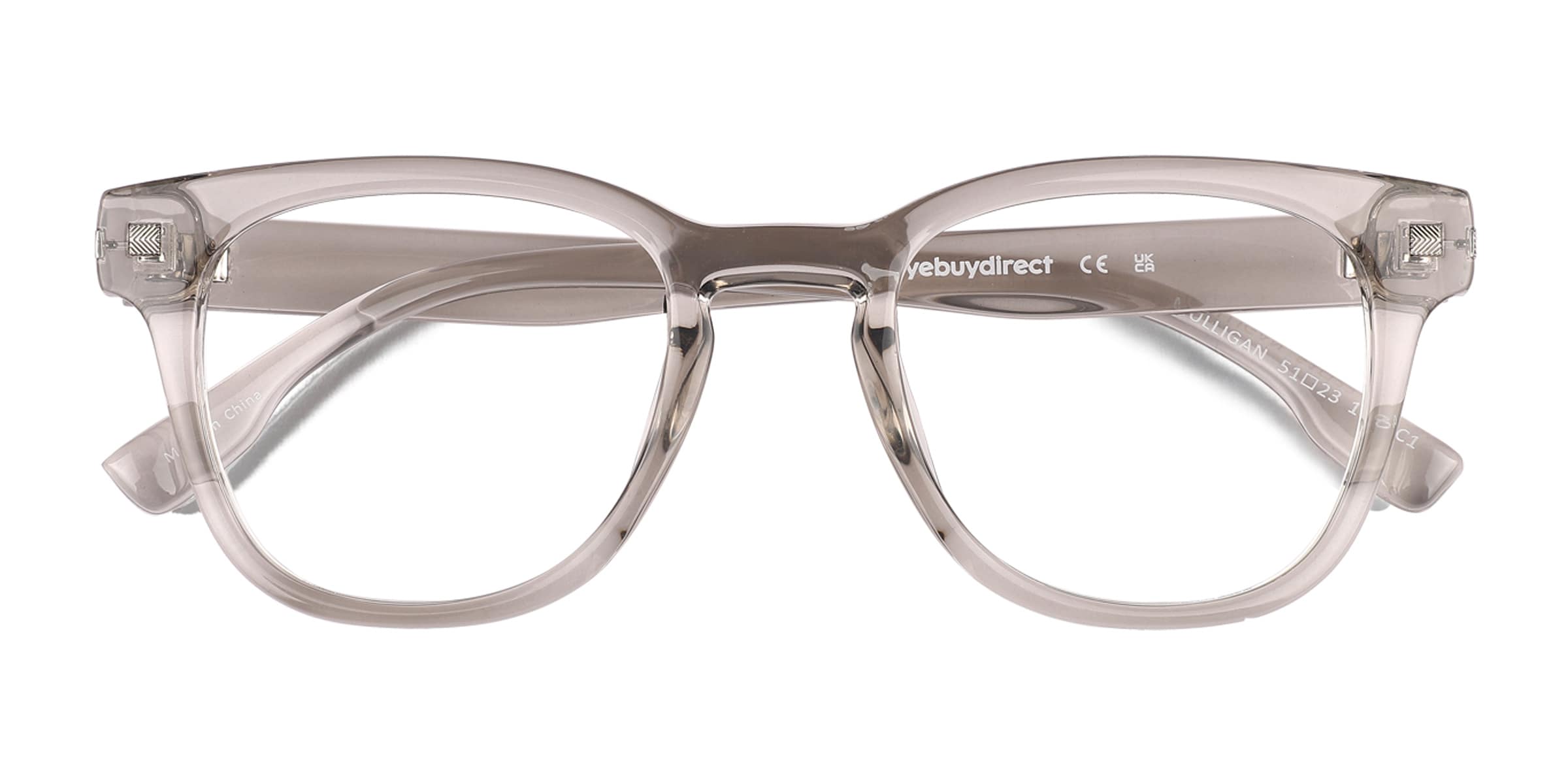 Mulligan Round Crystal Gray Full Rim Eyeglasses