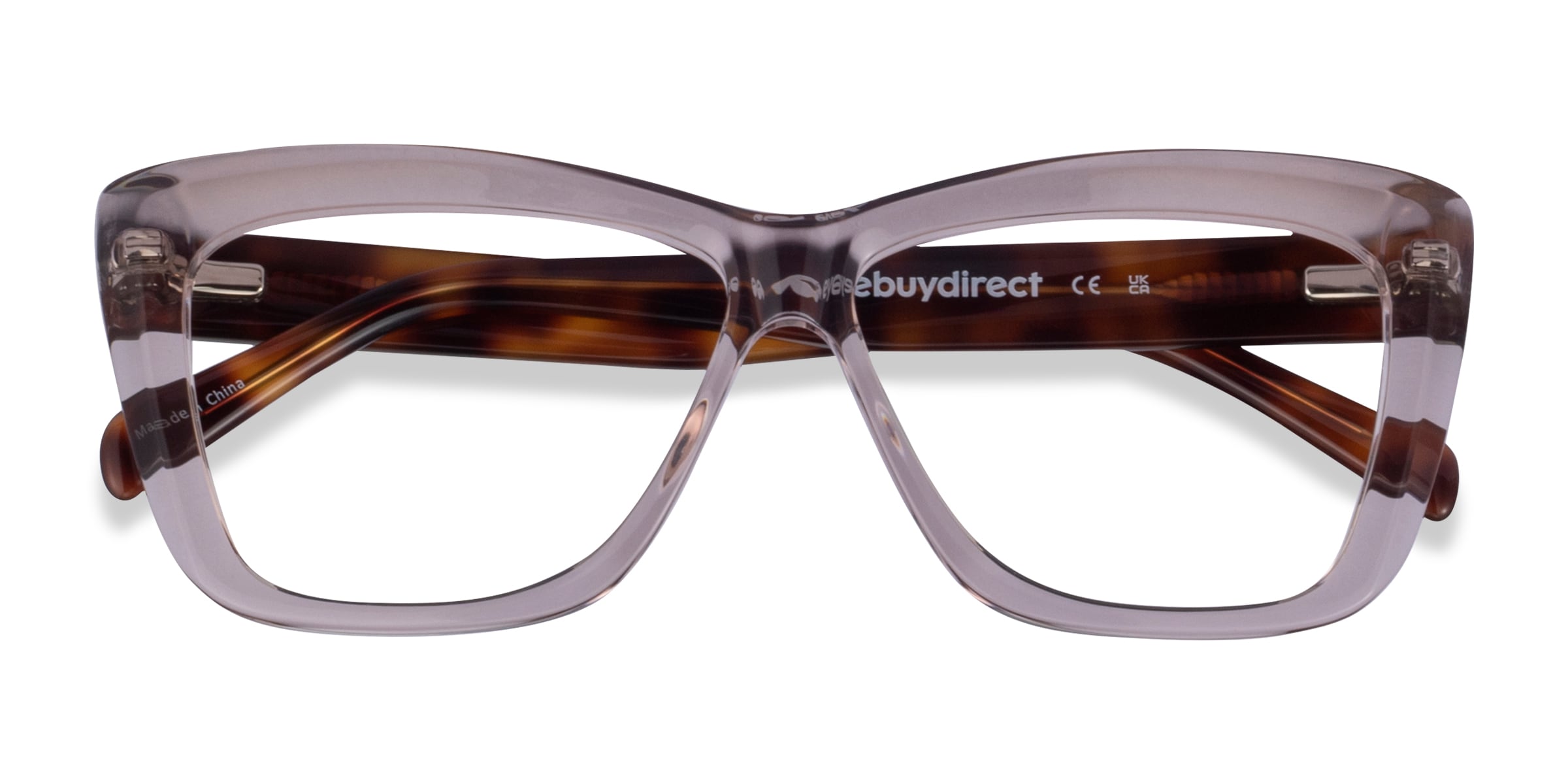 Scribble Cat Eye Crystal Light Brown Glasses for Women