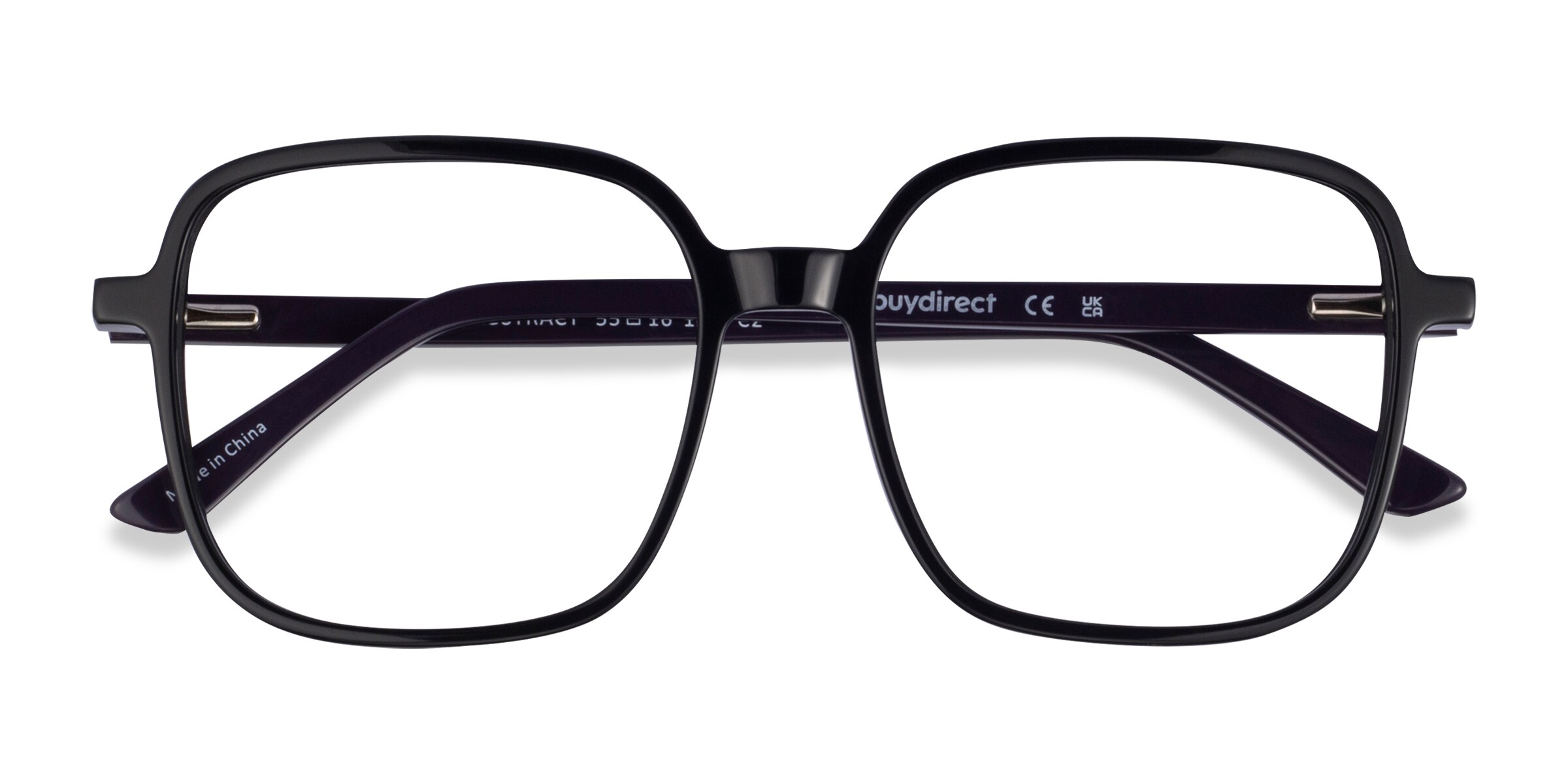 Abstract Square Black Full Rim Eyeglasses