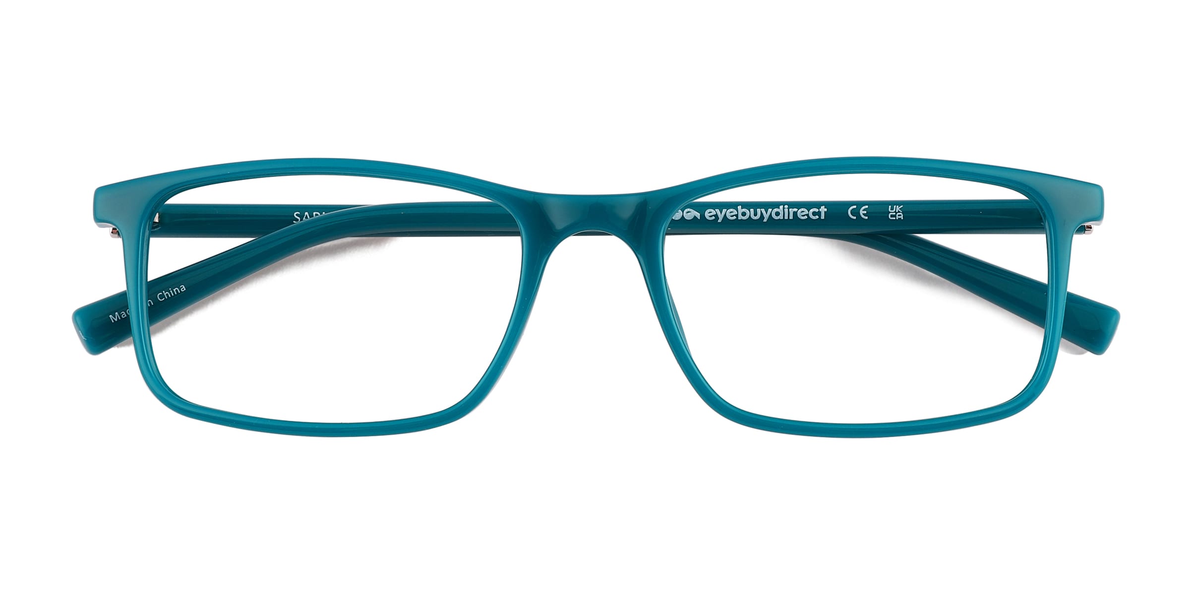 Sapling Rectangle Shiny Solid Green Glasses for Men