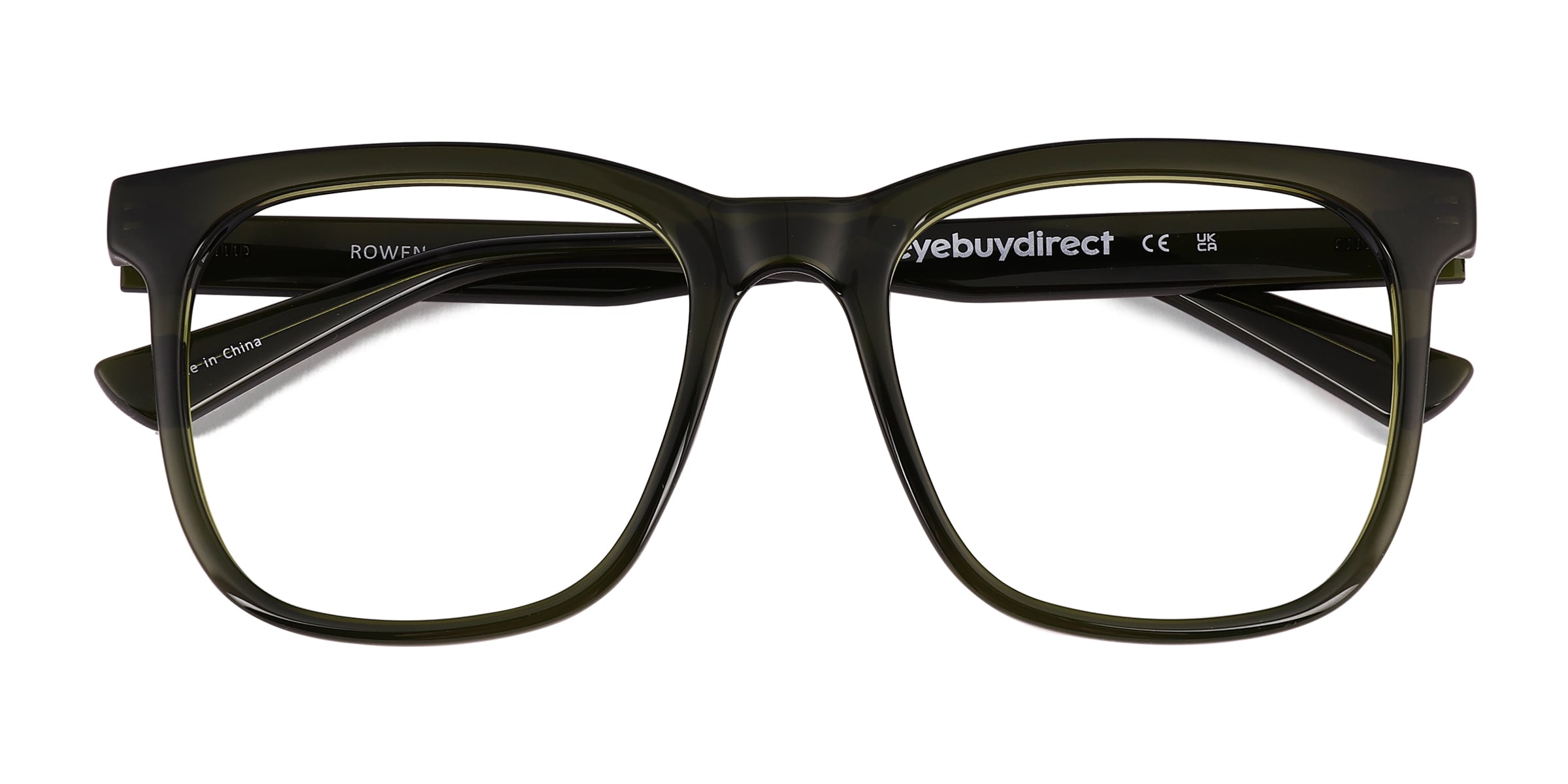 Rowen Square Crystal Dark Green Full Rim Eyeglasses
