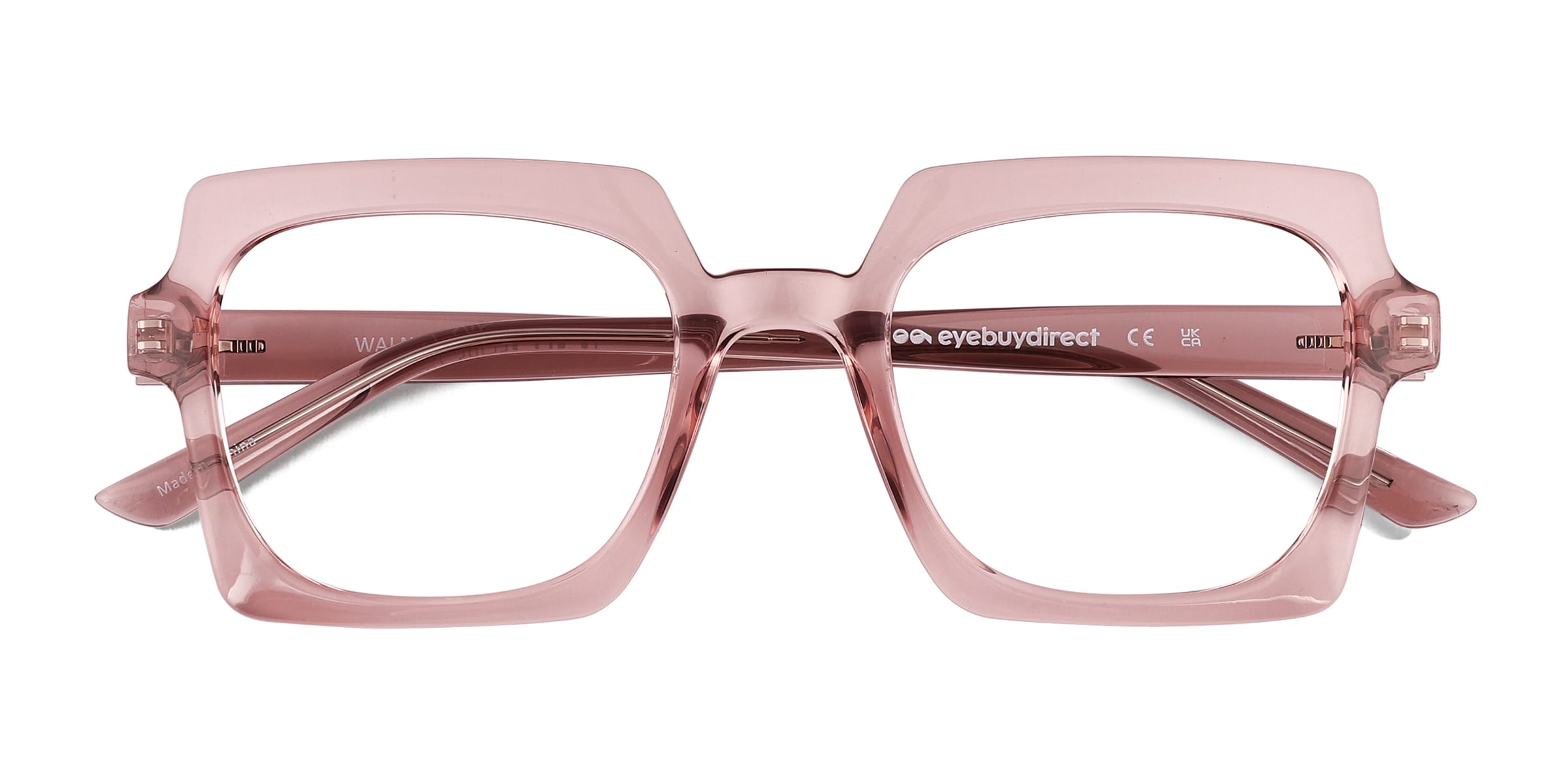 Walnut Square Crystal Nude Full Rim Eyeglasses