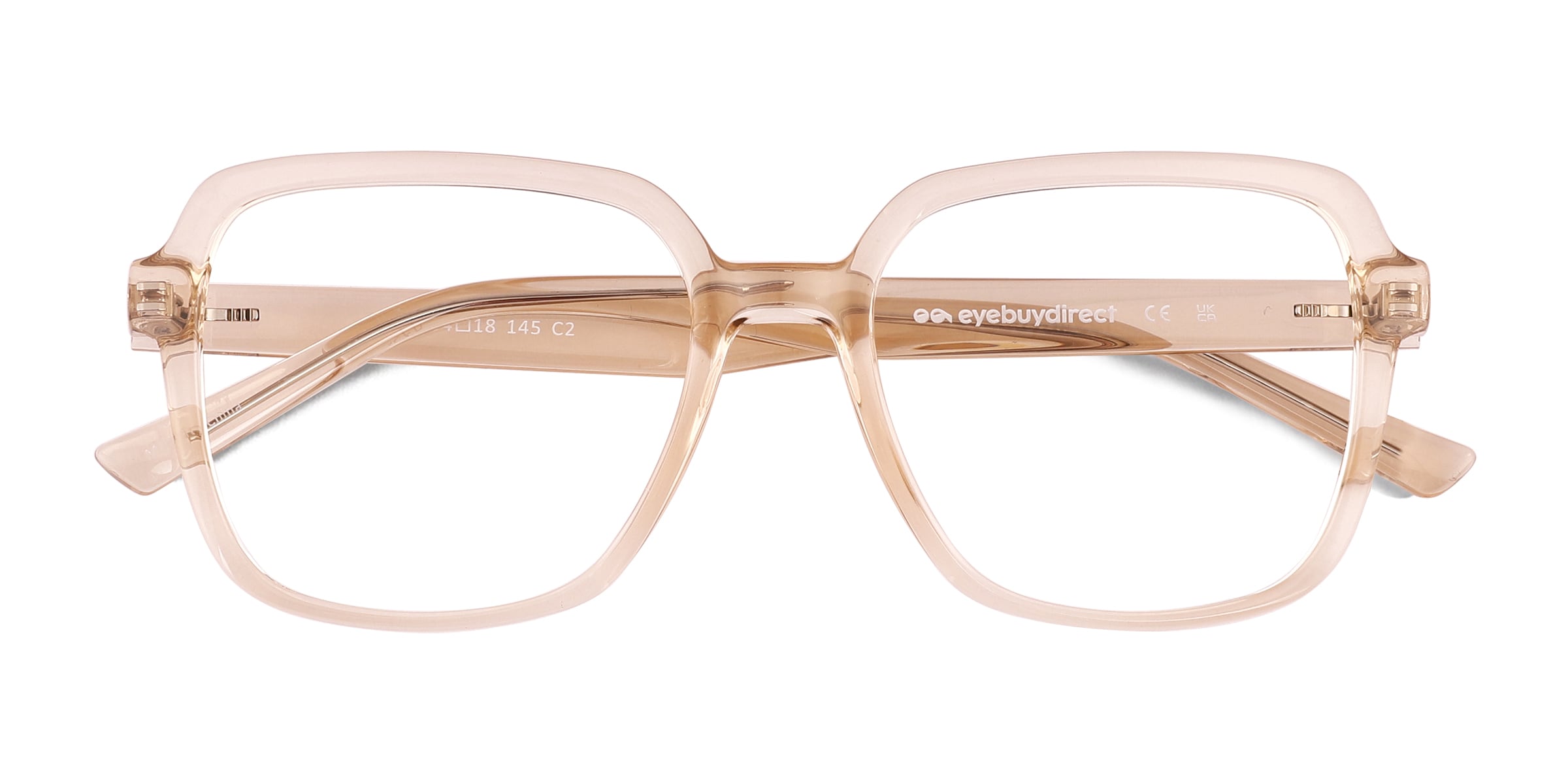 Acer Square Crystal Nude Full Rim Eyeglasses