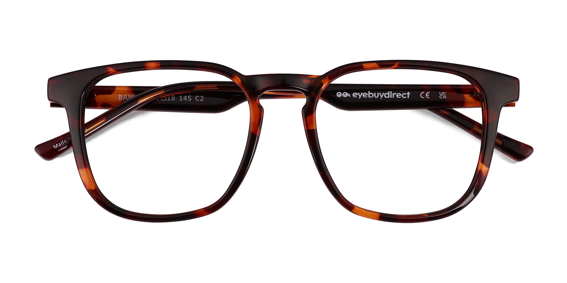 Banyan Square Shiny Tortoise Full Rim Eyeglasses