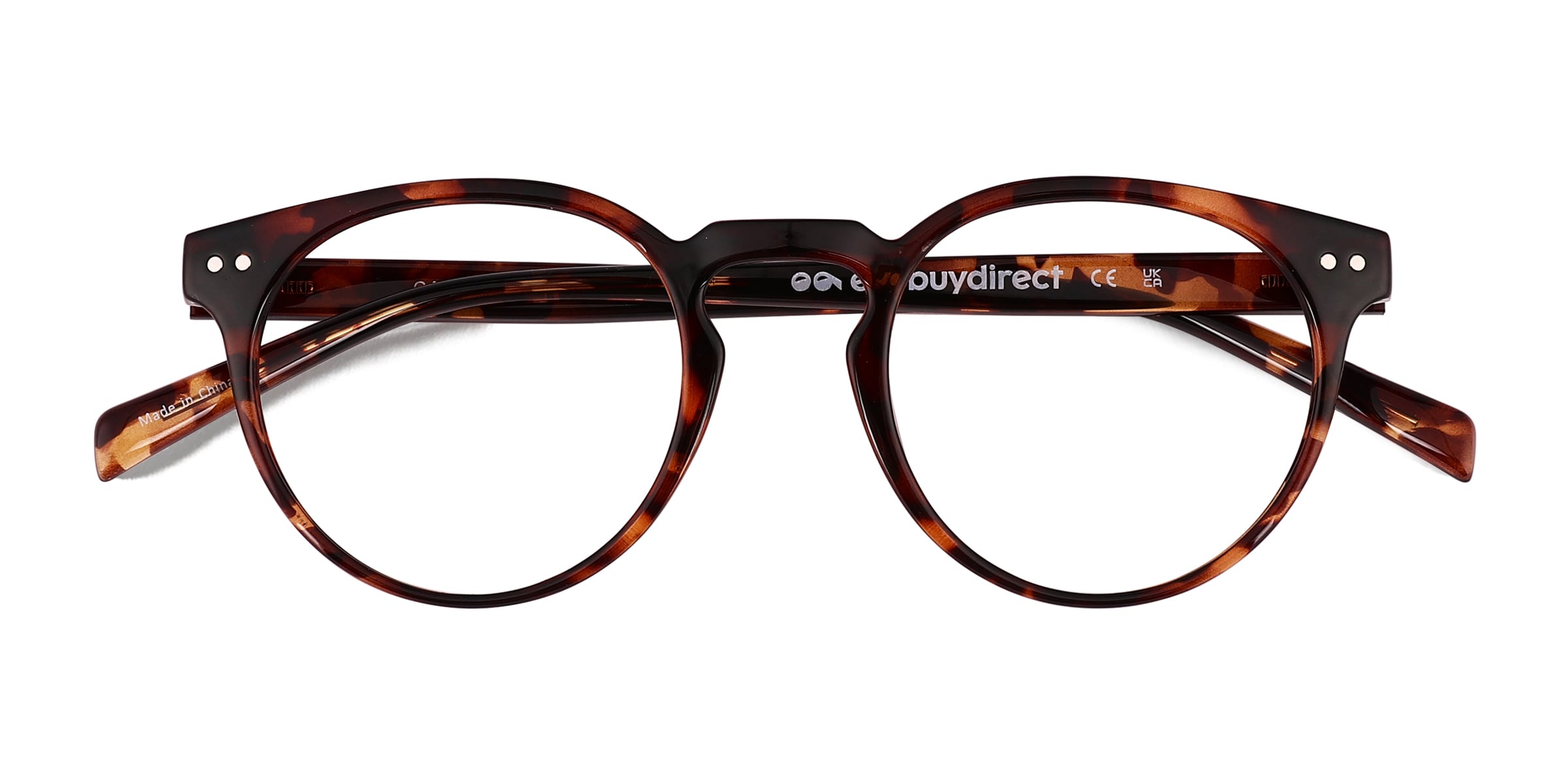 Oak Round Shiny Tortoise Full Rim Eyeglasses