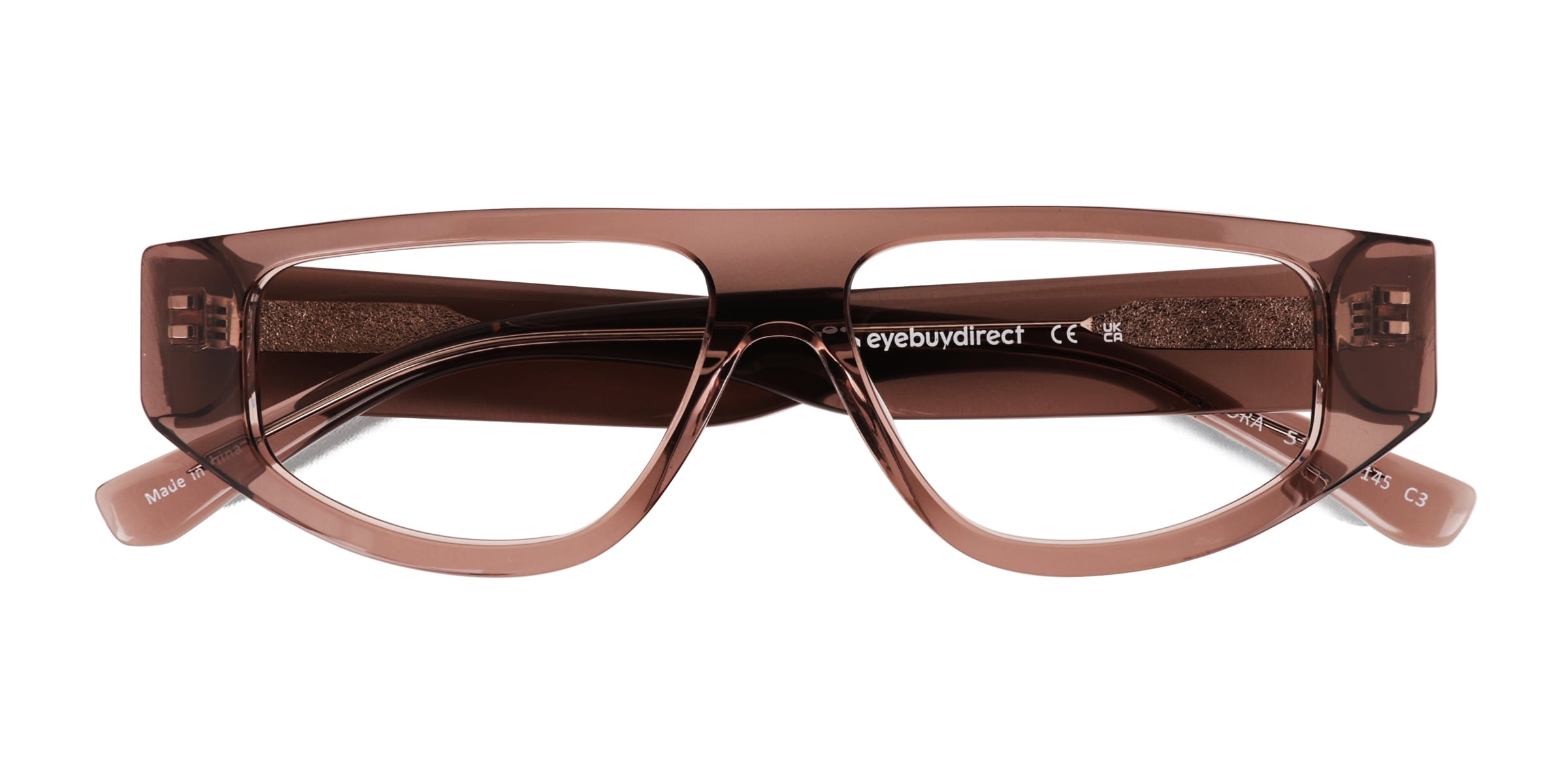 Tempora Cat Eye Crystal Brown Full Rim Eyeglasses