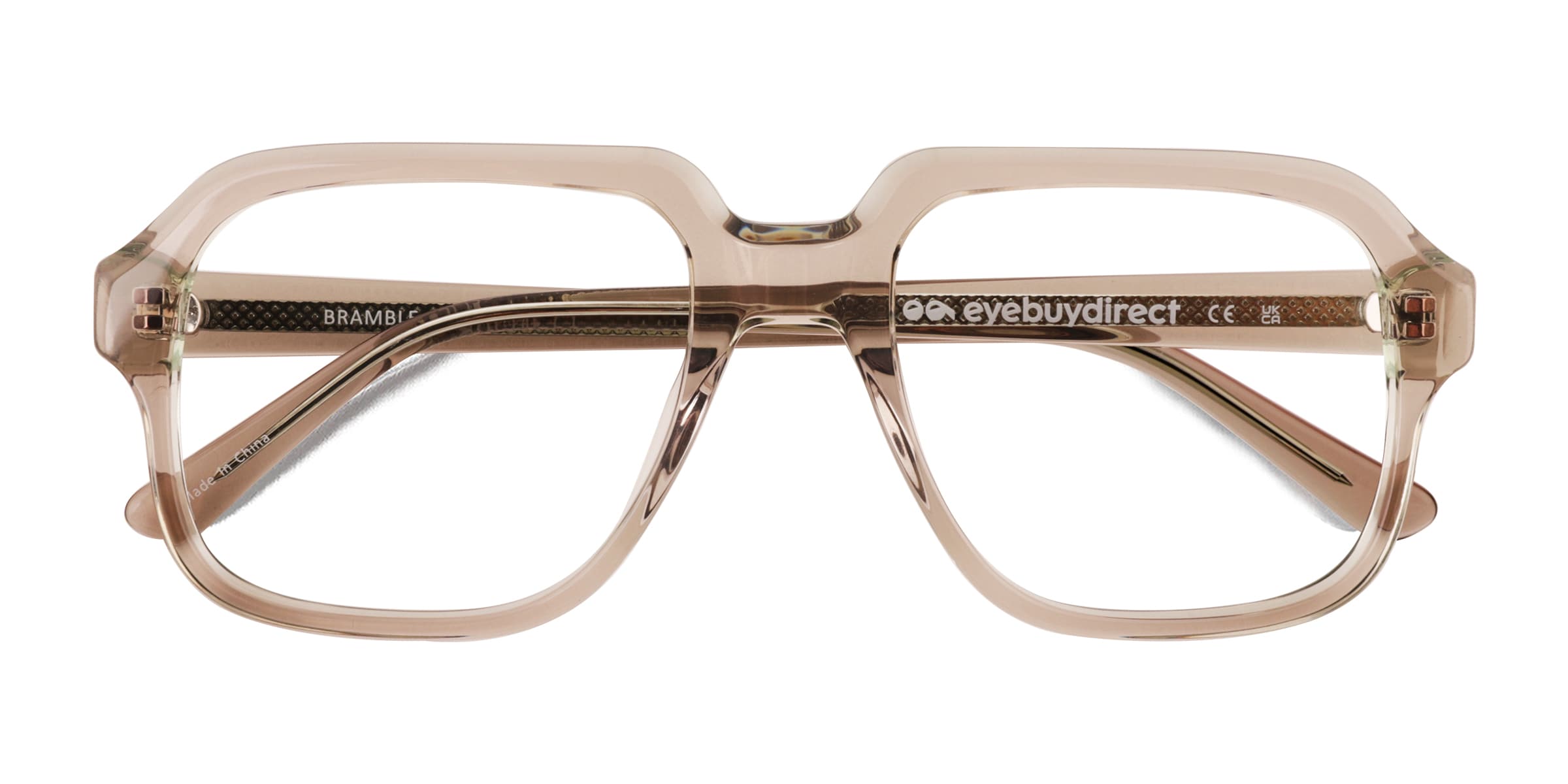 Bramble Square Translucent Gray Glasses for Men