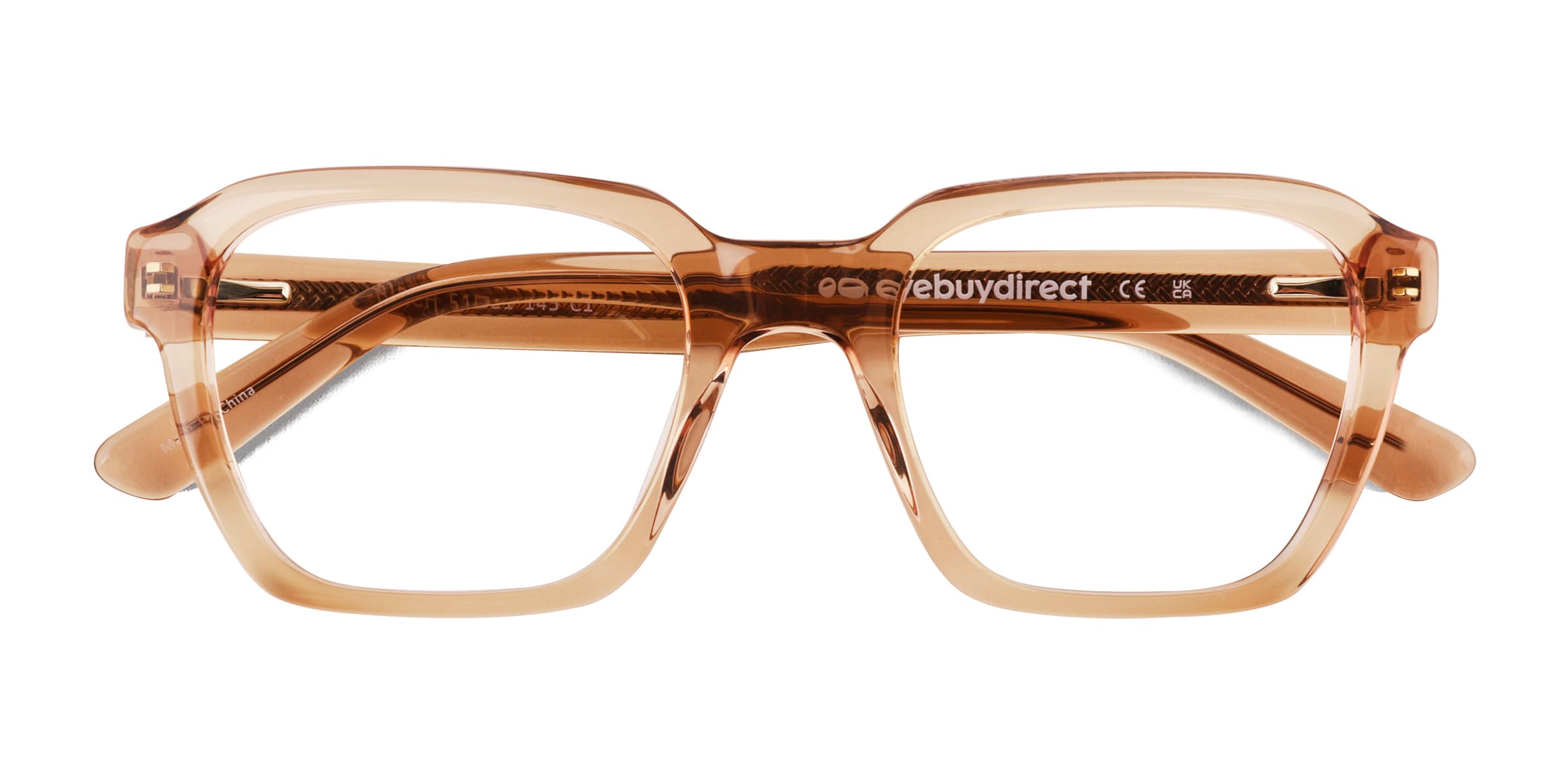 Birch Square Crystal Brown Full Rim Eyeglasses