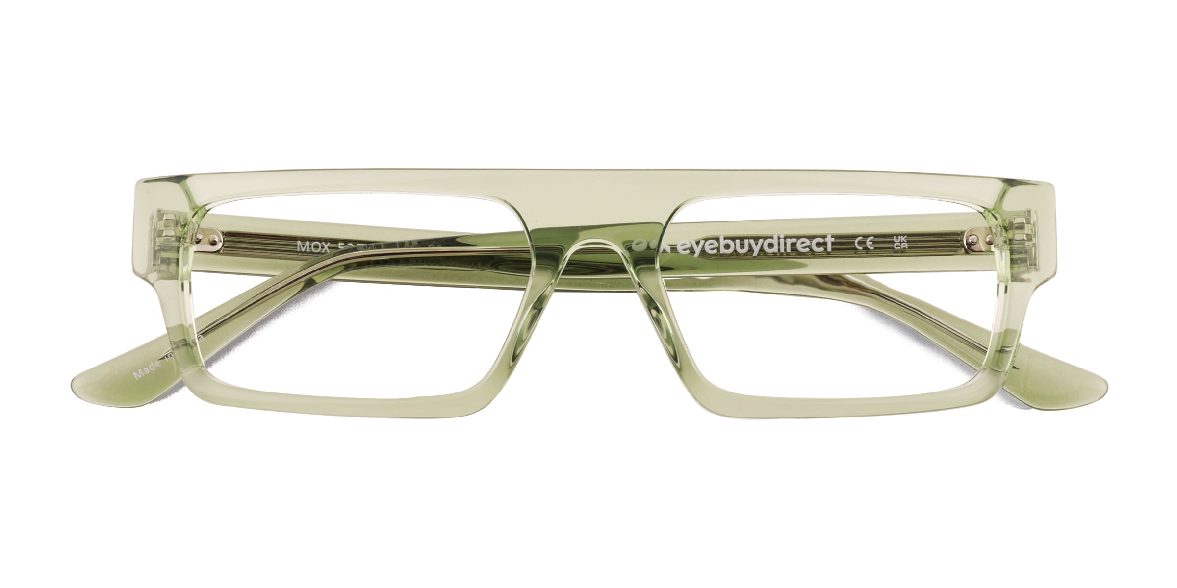 Mox Rectangle Crystal Olive Green Full Rim Eyeglasses