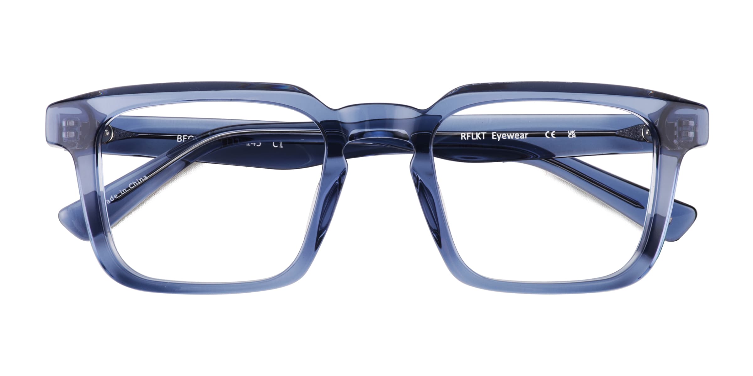 Beck Square Crystal Blue Full Rim Eyeglasses
