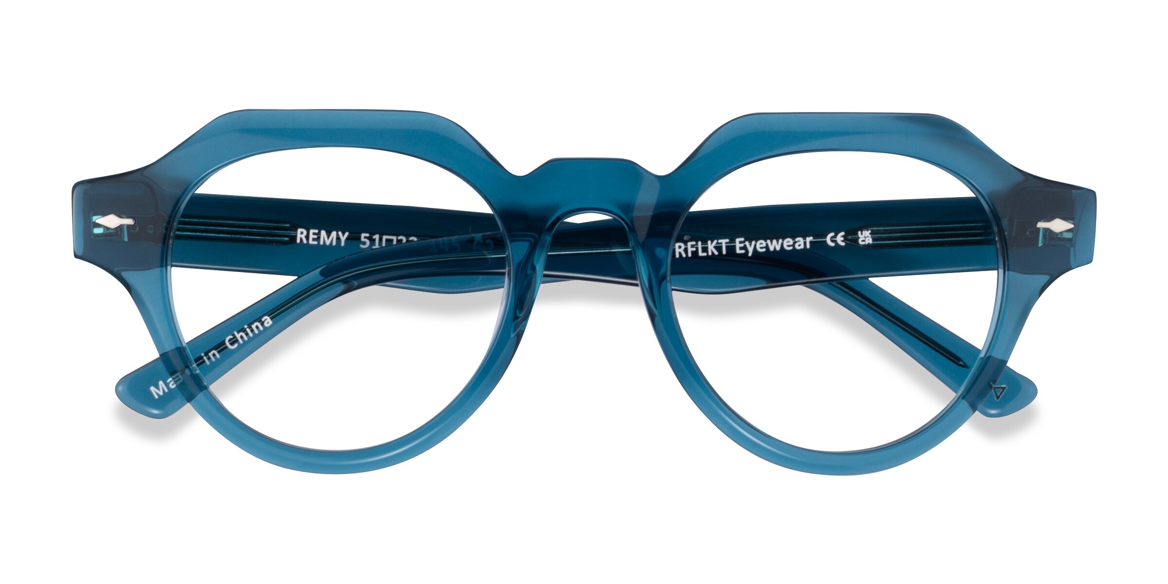 Remy Round Crystal Blue Full Rim Eyeglasses