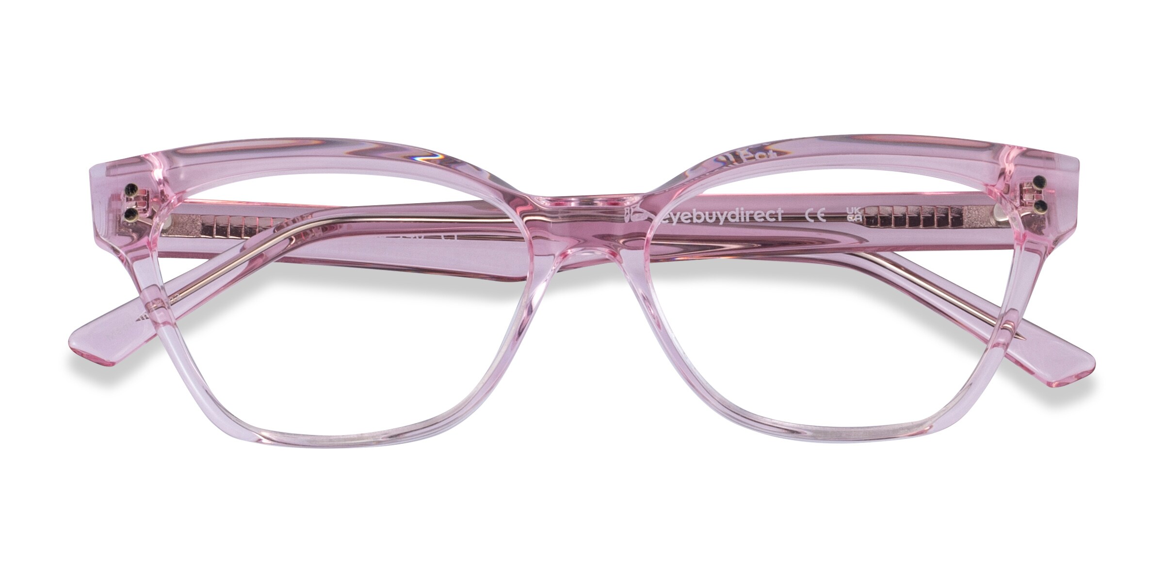 Layla Cat Eye Crystal Light Pink Glasses for Women
