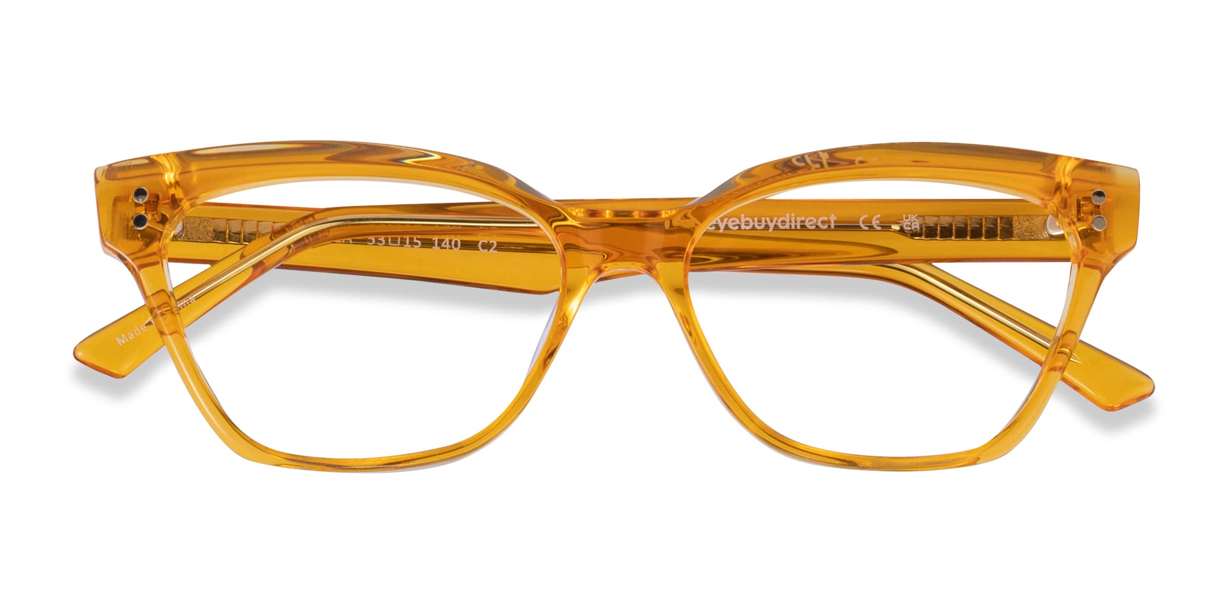 Layla Cat Eye Crystal Yellow Glasses for Women
