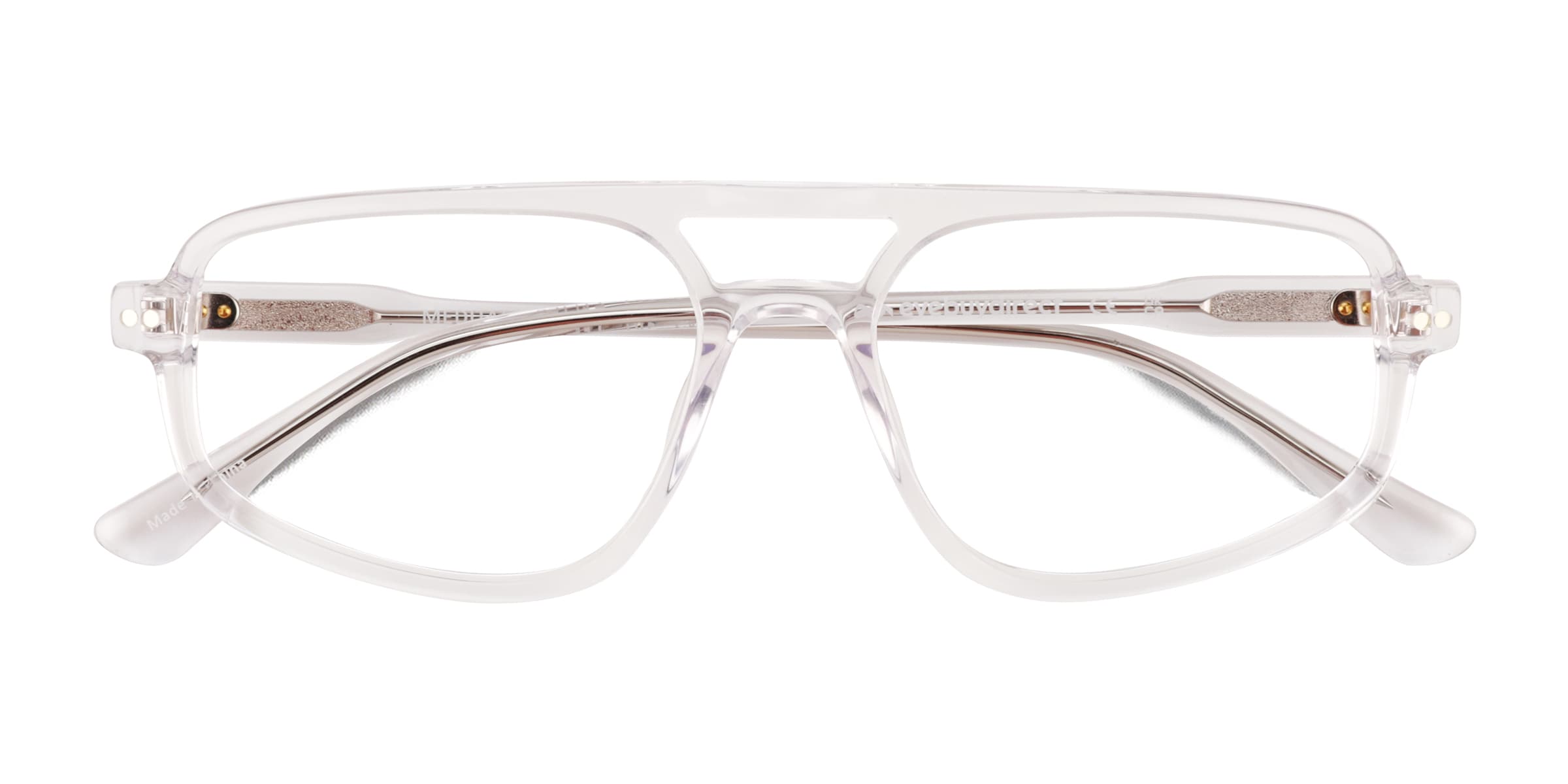 Meditate Aviator Crystal Clear Glasses for Men
