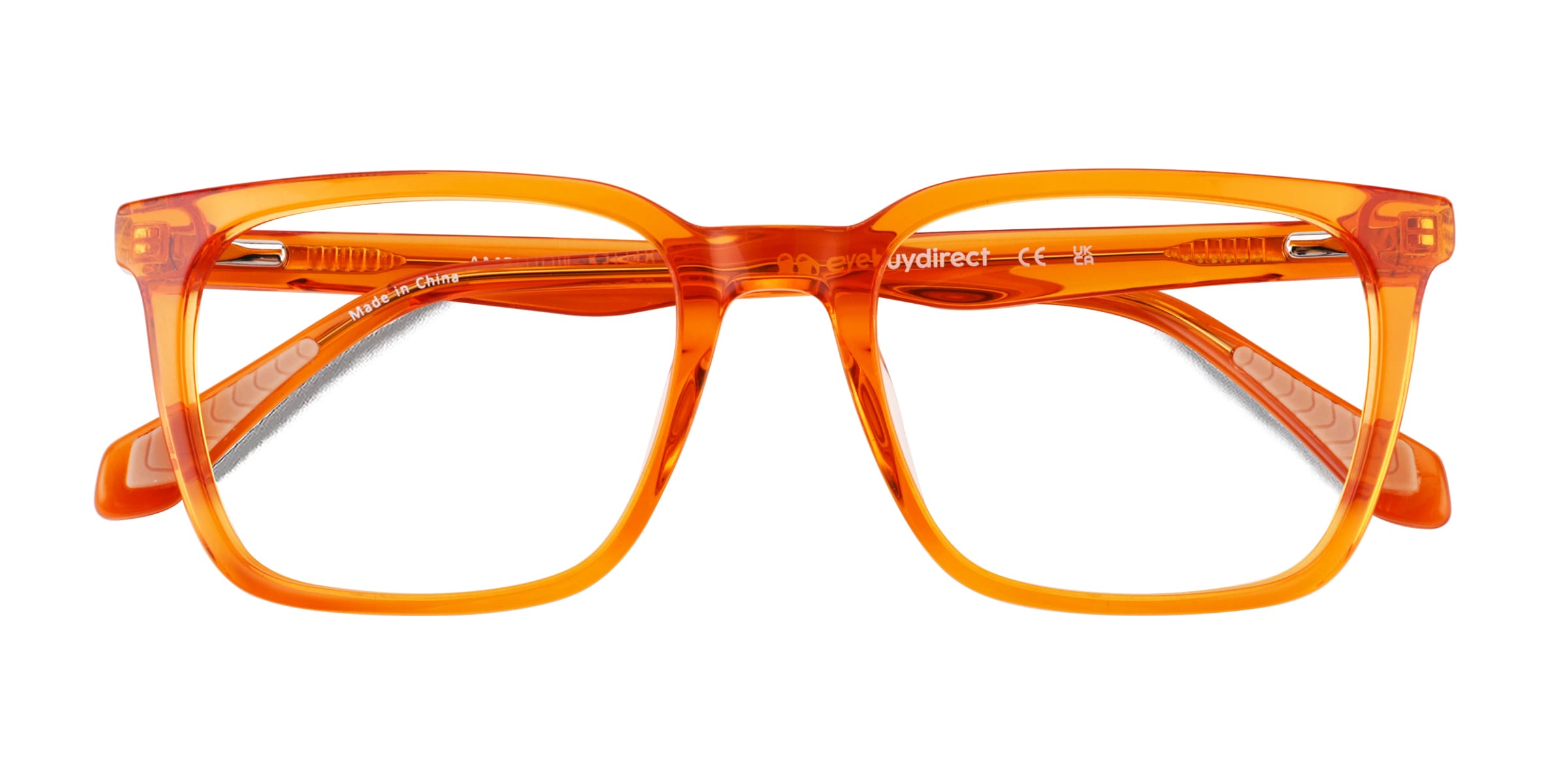 Ambition Square Crystal Orange Glasses for Men
