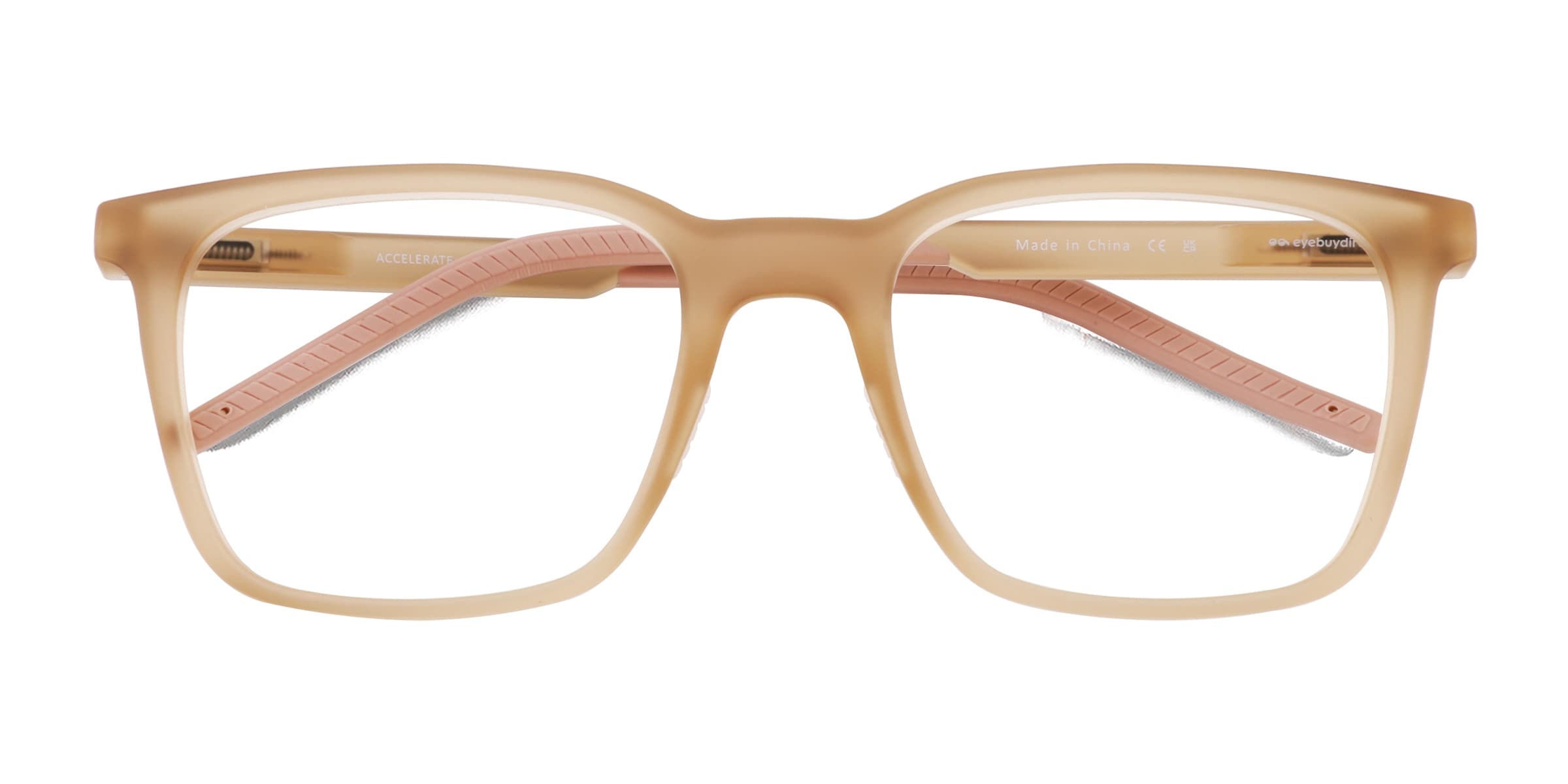 Accelerate Square Matte Crystal Brown Full Rim Eyeglasses