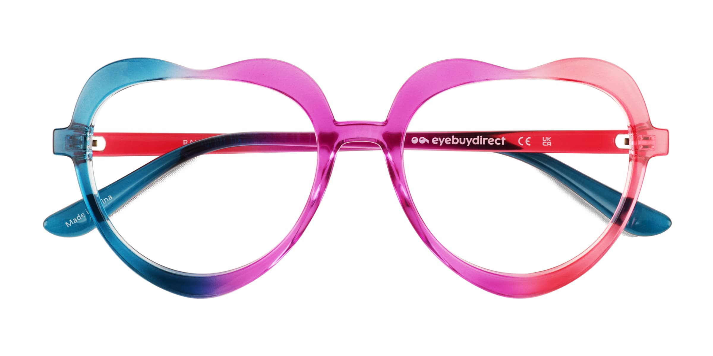 Rainbow Heart Heart Purple Pink Rainbow Full Rim Eyeglasses