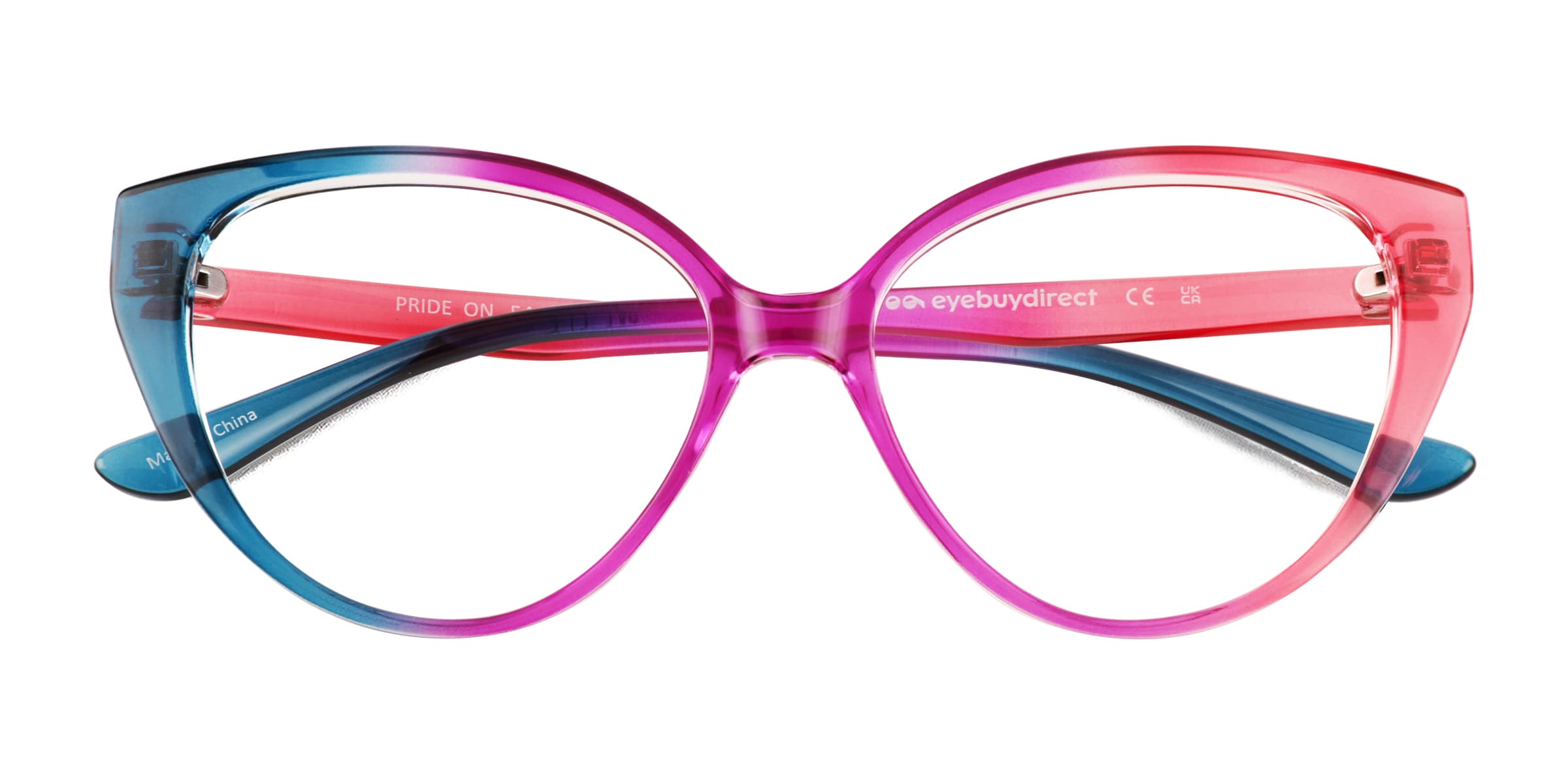 Pride On Cat Eye Purple Pink Rainbow Full Rim Eyeglasses