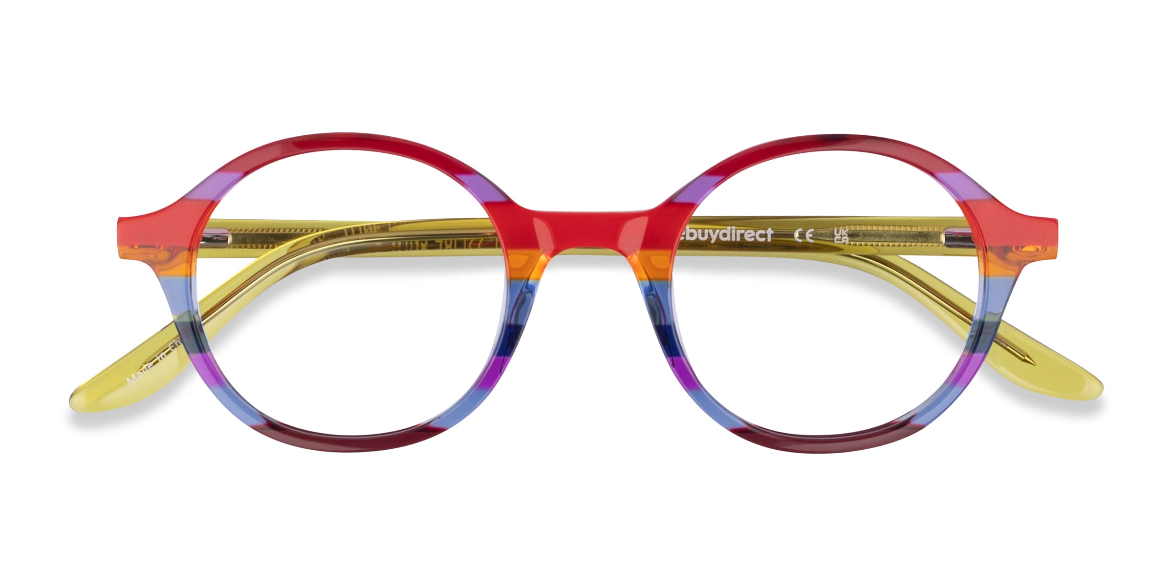 Love Wins Round Striped Rainbow Full Rim Eyeglasses