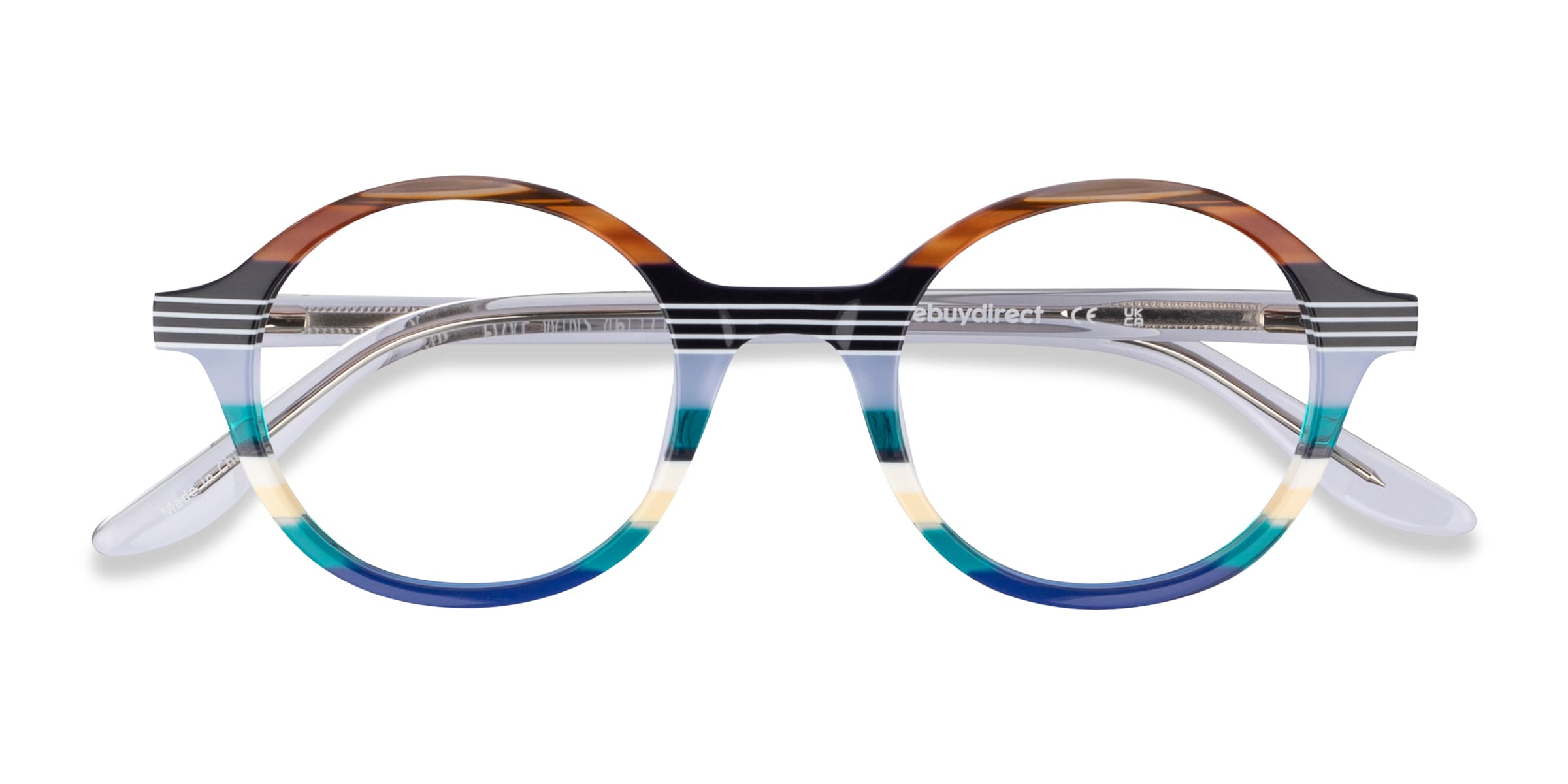 Love Wins Round Striped Multicolor Full Rim Eyeglasses