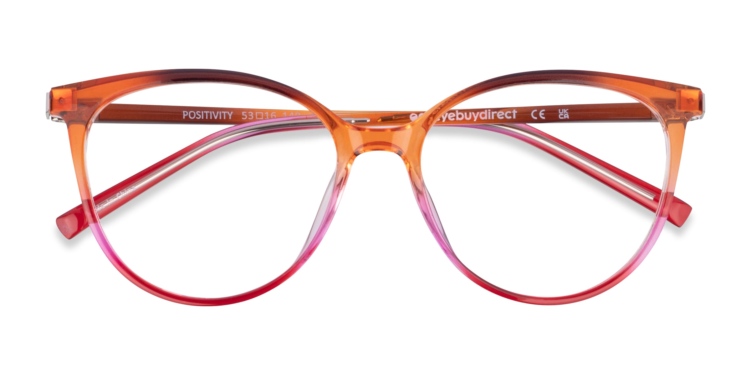 Positivity Cat Eye Orange Pink Glasses for Women