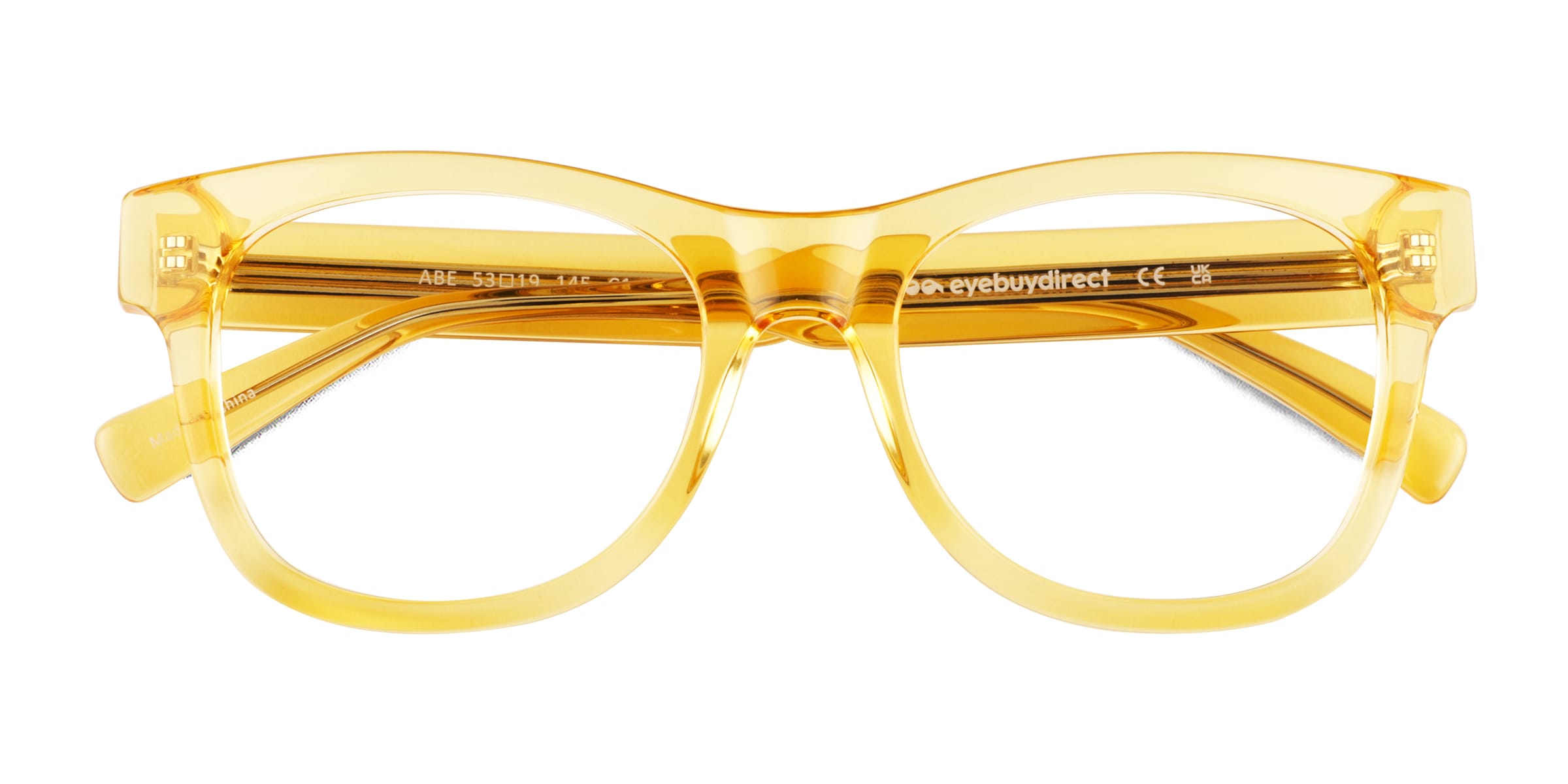 Abe Cat Eye Clear Yellow Full Rim Eyeglasses