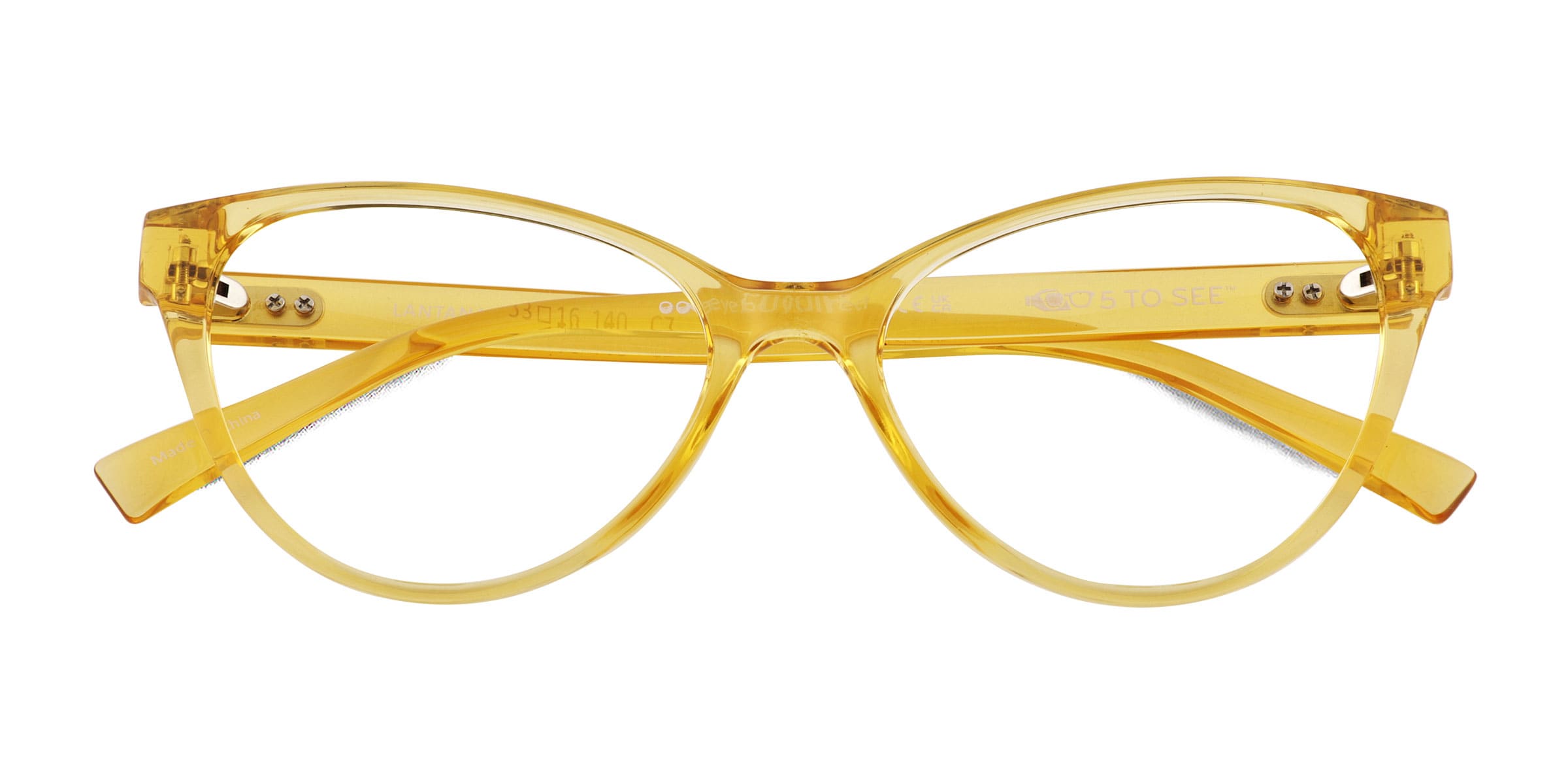 Lantana Cat Eye Clear Yellow Glasses for Women